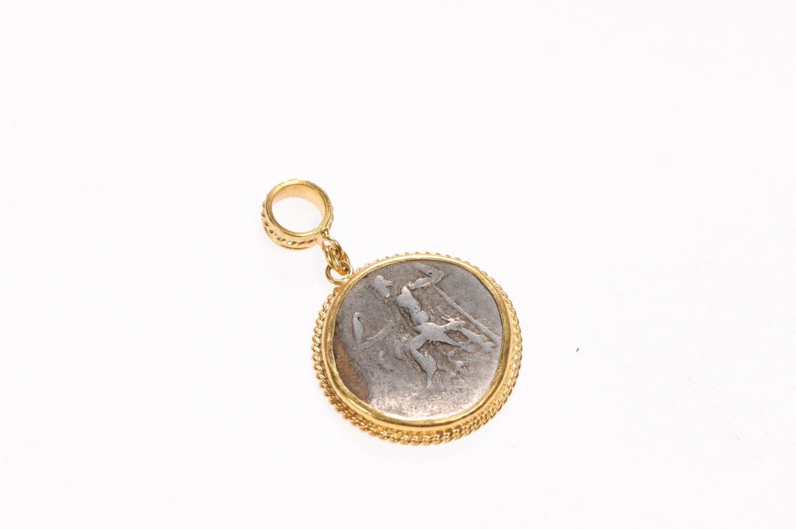 Greek 4th Century BC Coin Pendant (pendant only) For Sale 7