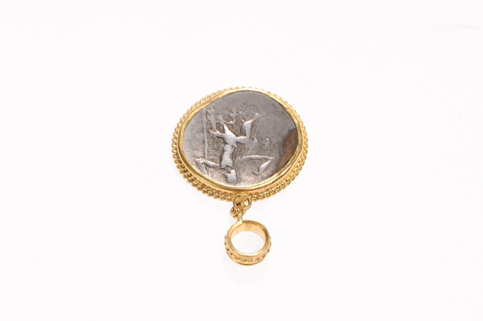 Greek 4th Century BC Coin Pendant (pendant only) For Sale 8