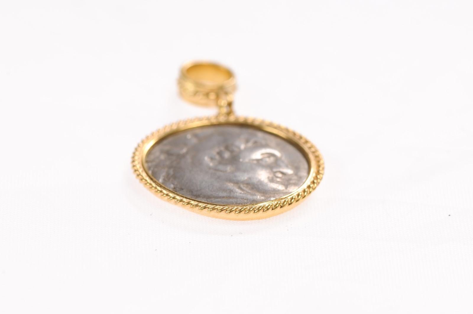 Greek 4th Century BC Coin Pendant (pendant only) For Sale 4