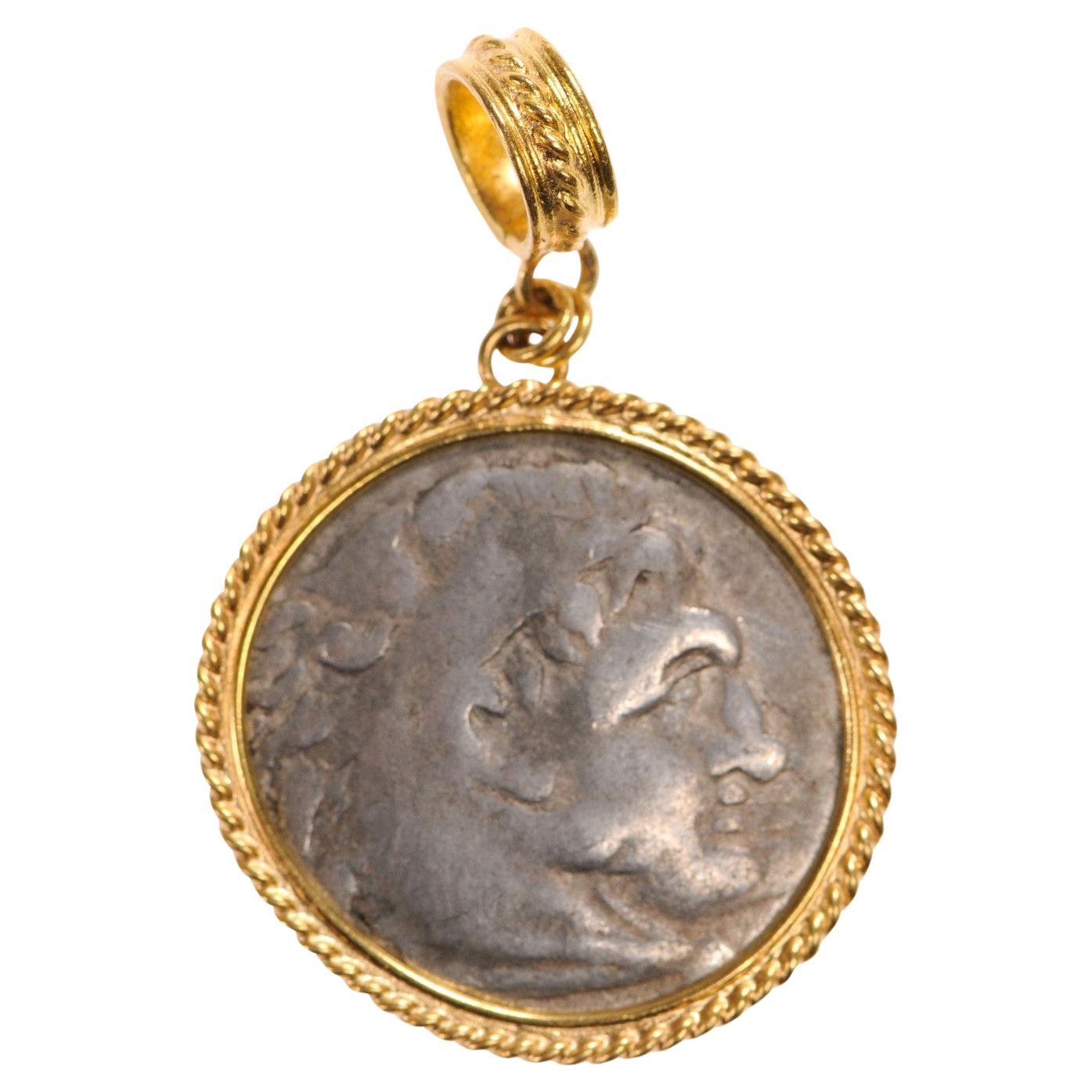 Greek 4th Century BC Coin Pendant (pendant only) For Sale