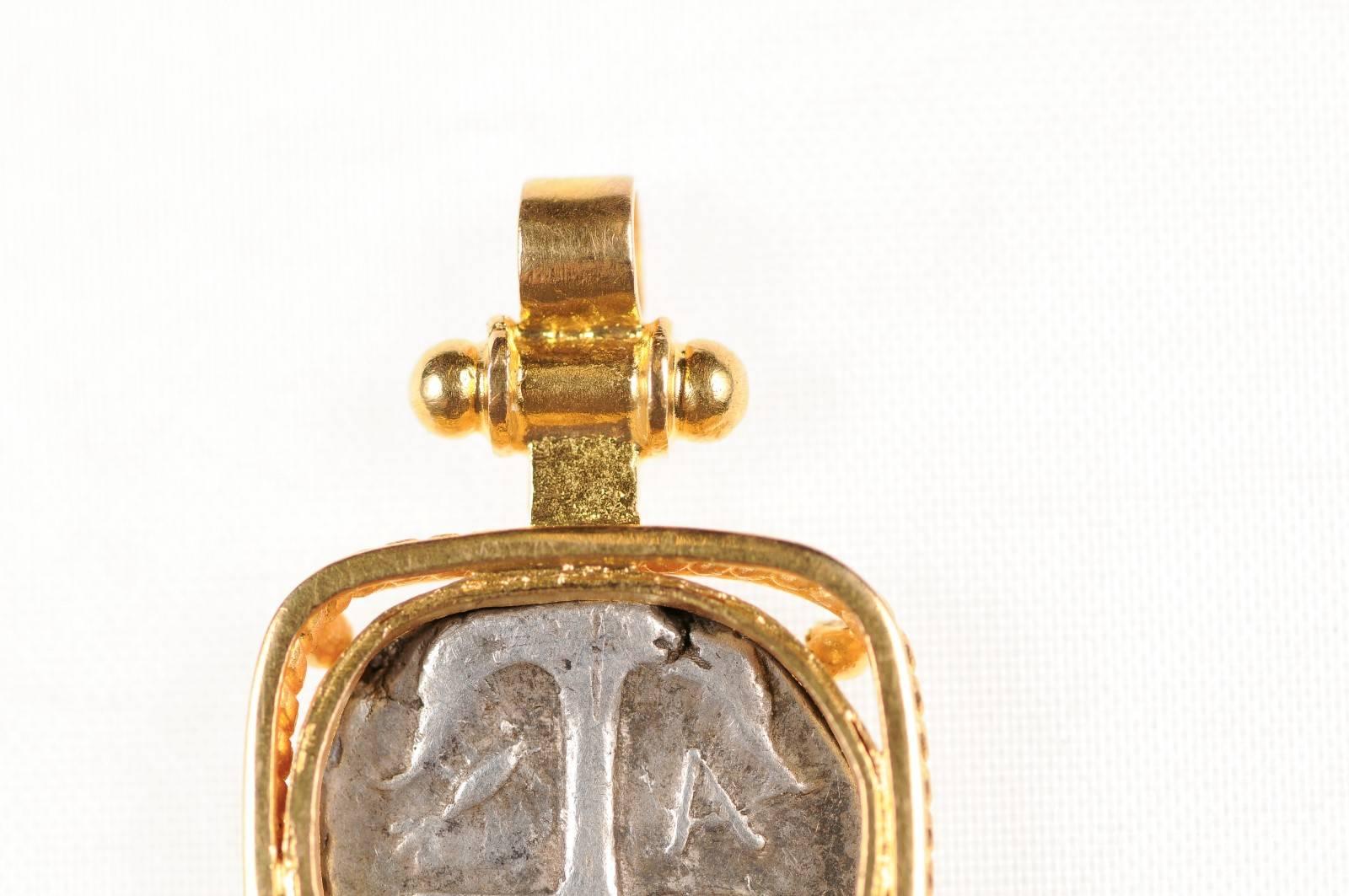 Authentique pièce de monnaie grecque Apollonia Pontika, pièce de monnaie détachée AR en or 22 carats  en vente 3