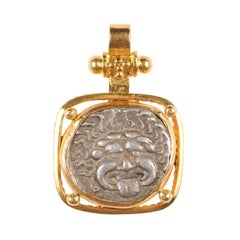 Authentique pièce de monnaie grecque Apollonia Pontika, pièce de monnaie détachée AR en or 22 carats