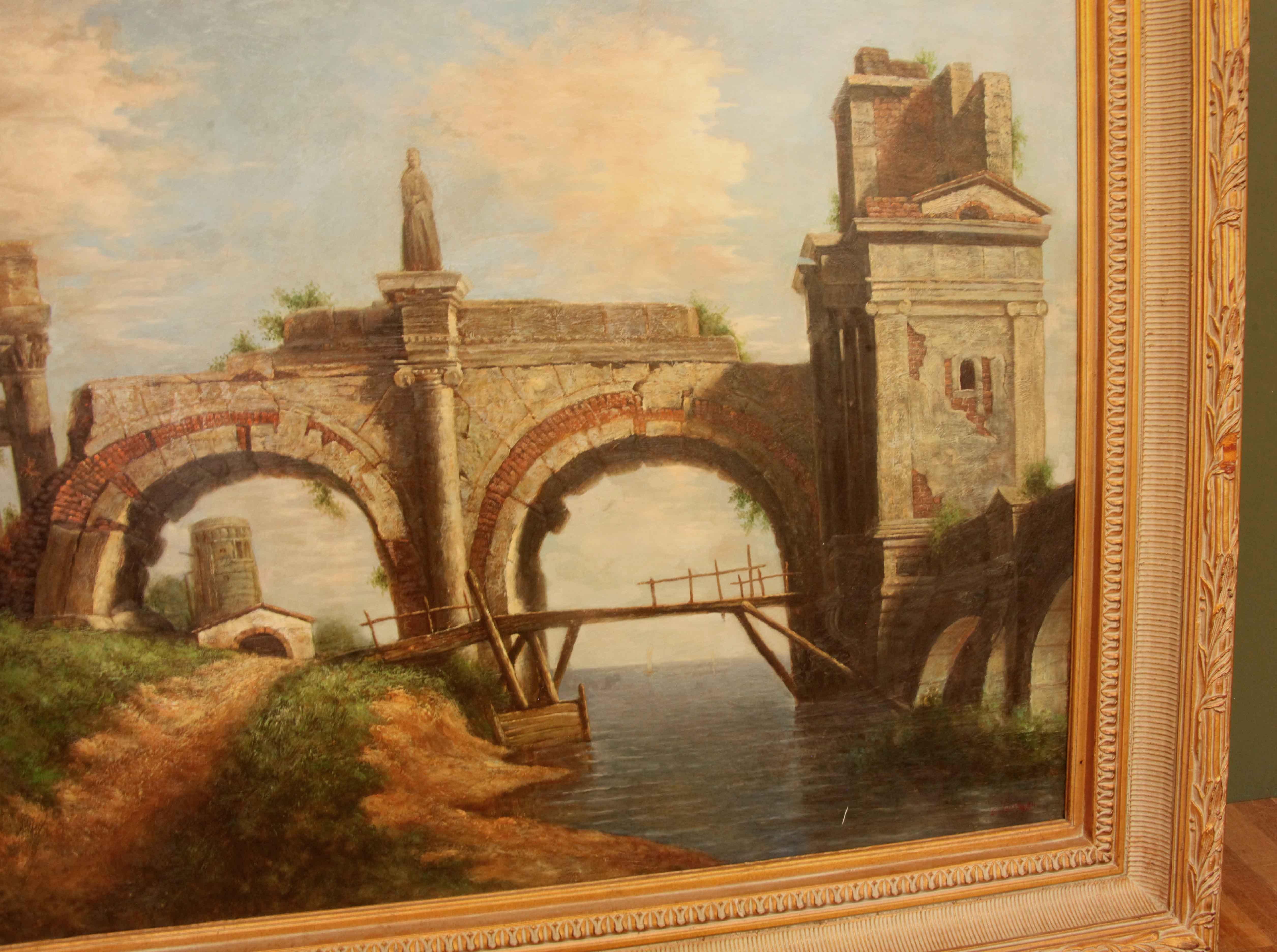 Canvas Greek Aqueduct Oil Painting