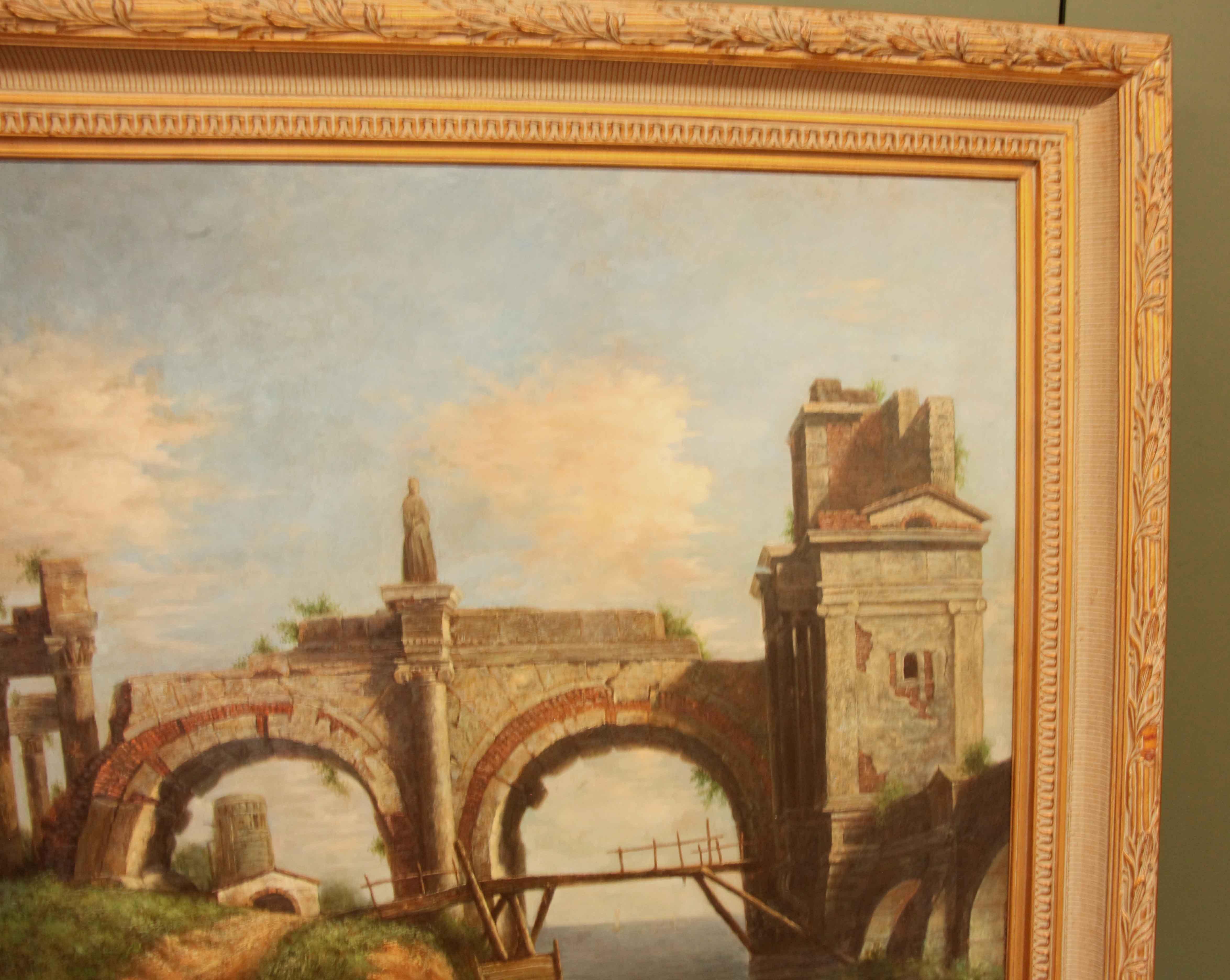 Greek Aqueduct Oil Painting 1