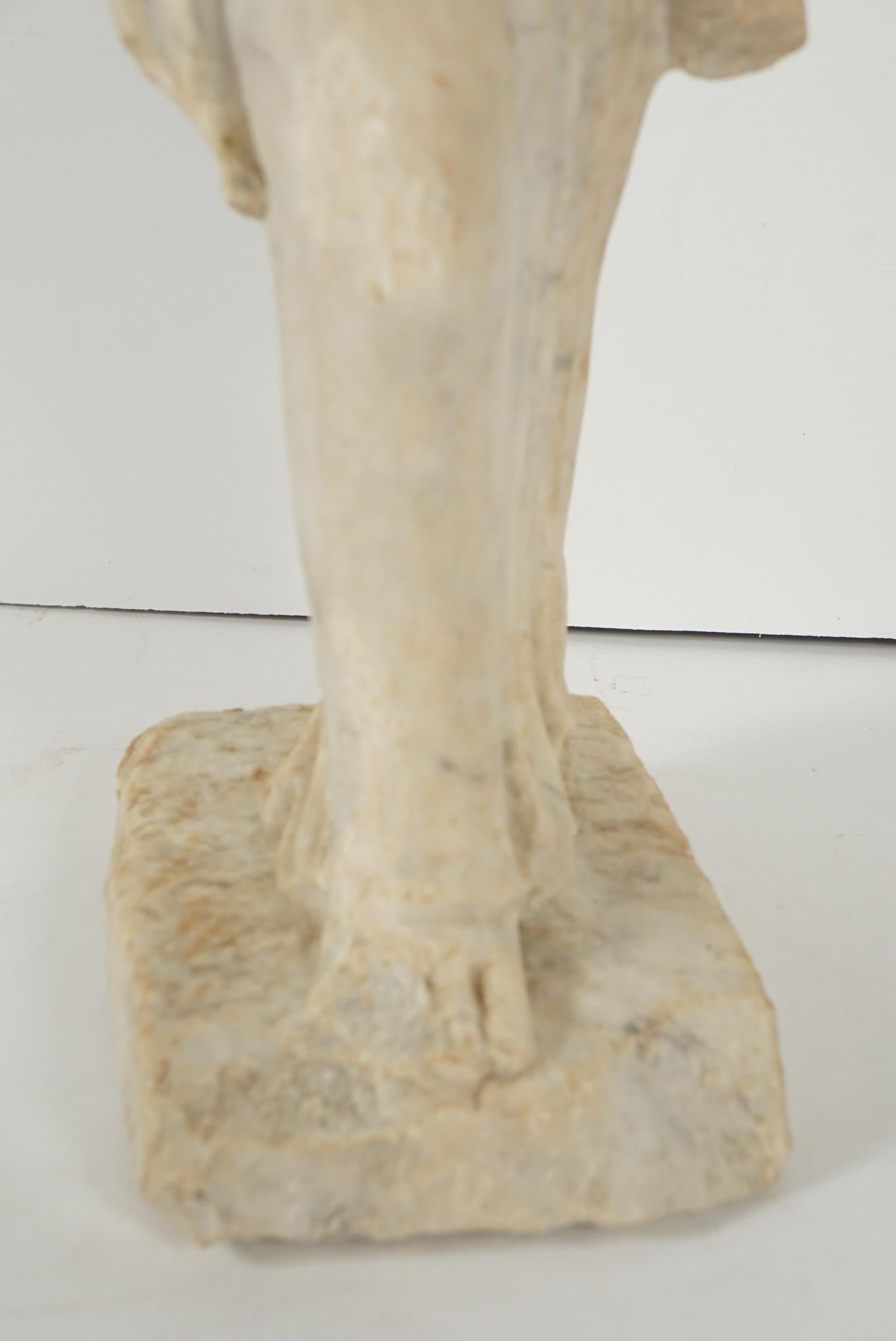 Greek Archaistic Style Carved Marble Figure 3