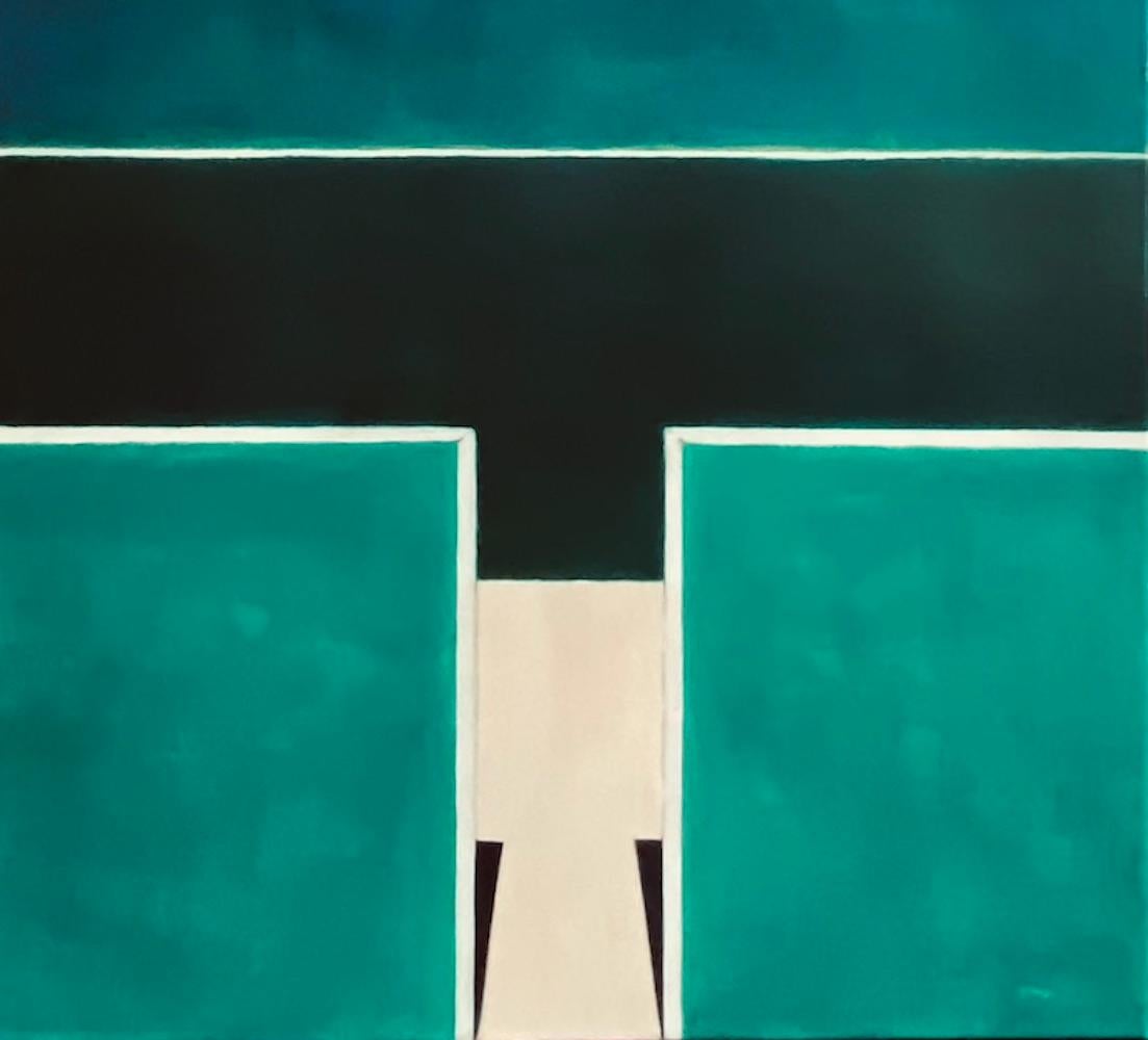 Greek Architectura 
Oil on canvas
Dimensions: 47.24’’ x 63’’
Signed and dated 2021.

Vernon is a sculptor artist emerging from the French art scene.
He began his training with the French sculptor Veronique Lacomme then turned to ceramics and