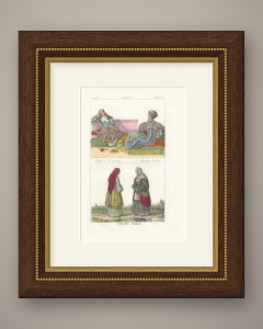 Greek Archon and His Wife with Athenian Peasant Women, Lithograph, 1842