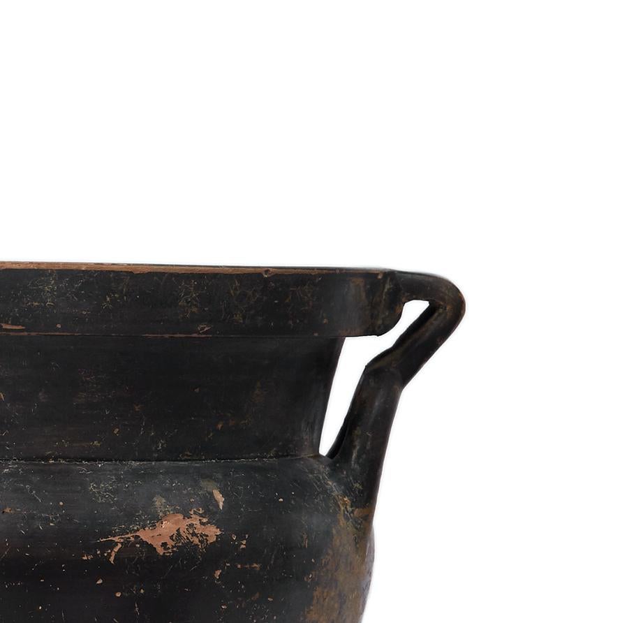 Greco classico Cratere greco a colonna in smalto nero (IV secolo a.C.) in vendita