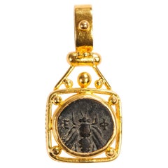 Antique Greek Bronze Coin 4th C. Pendant (pendant only)