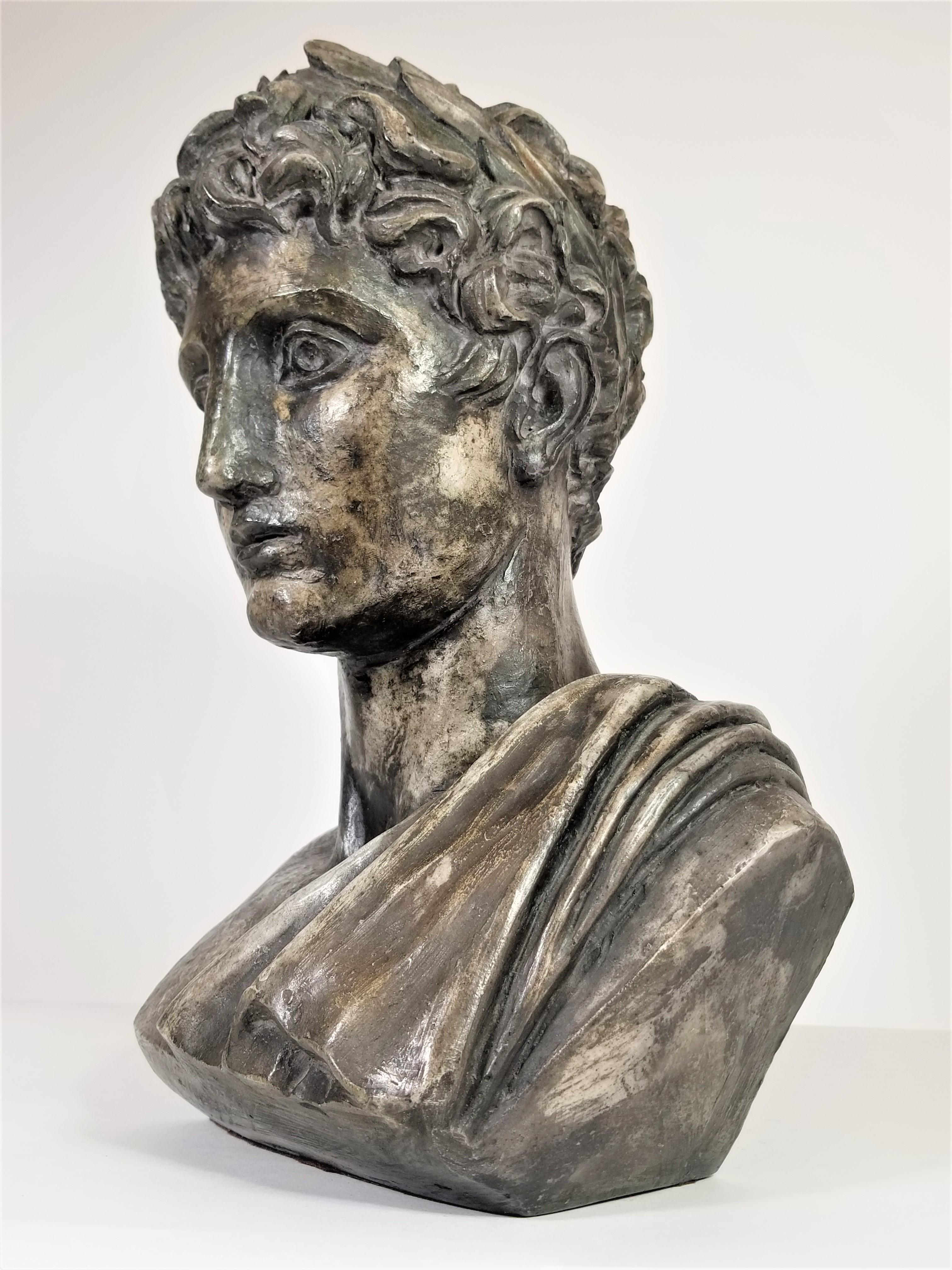 Greek Bust Sculpture Mid Century  For Sale 1