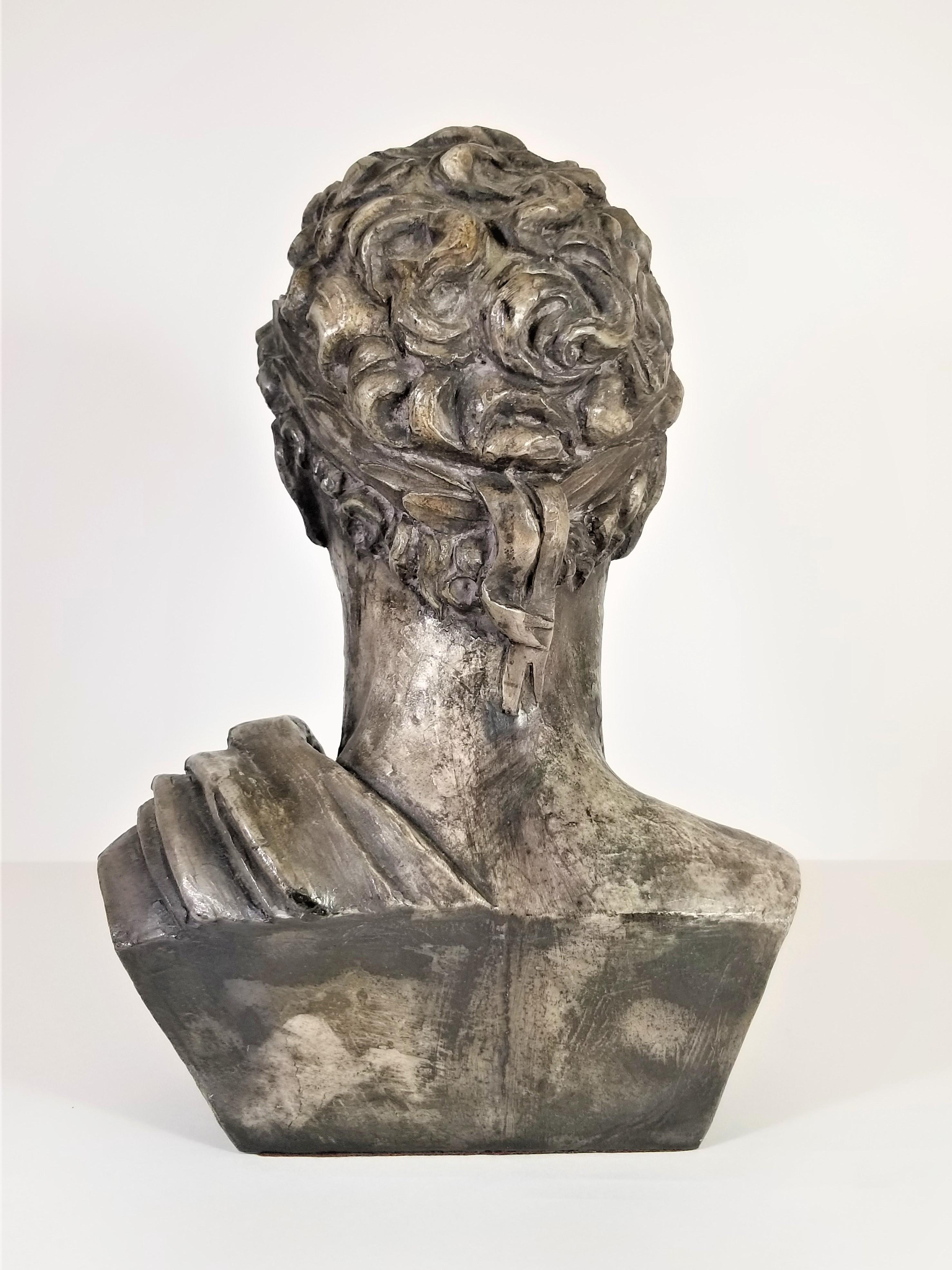 Greek Bust Sculpture Mid Century  For Sale 3