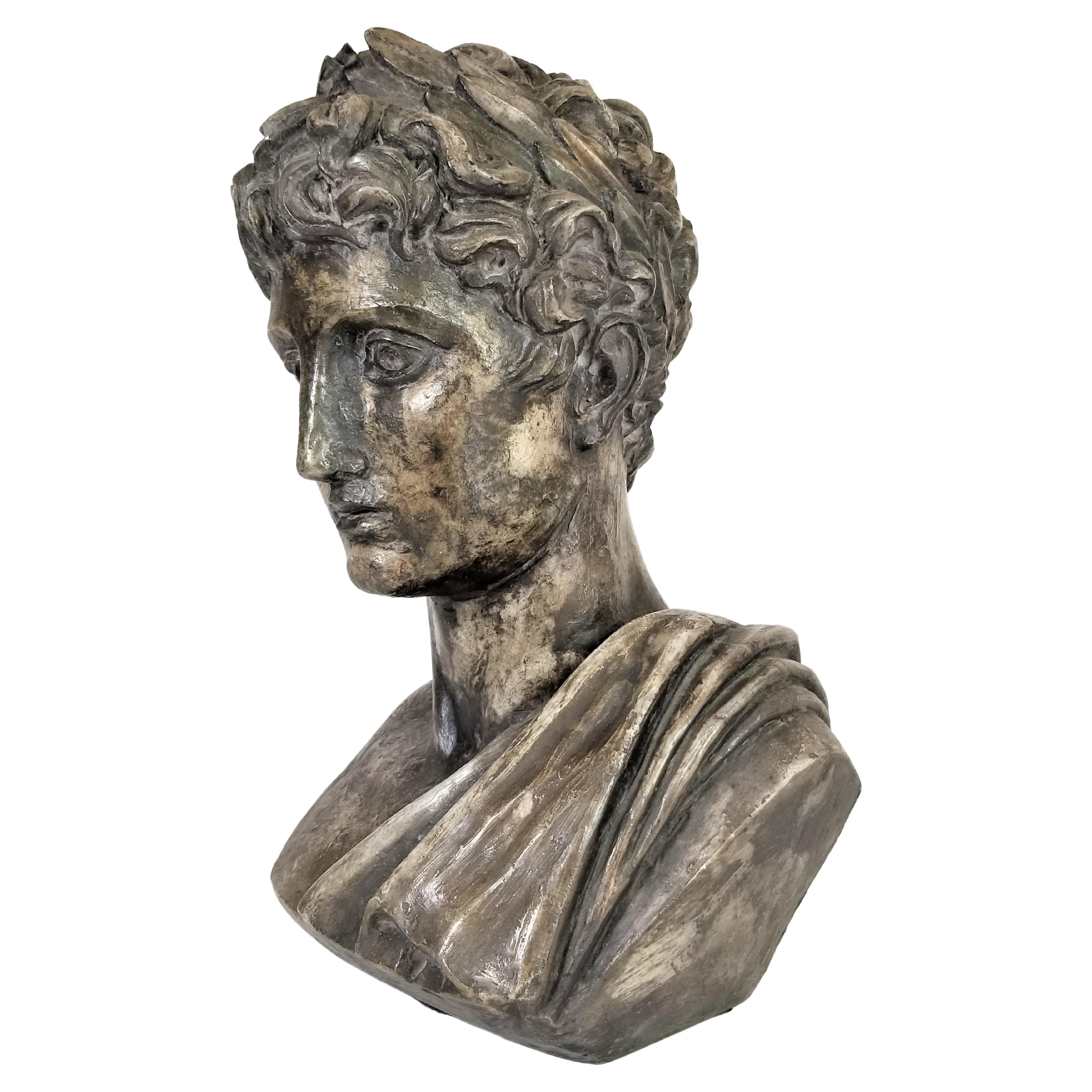 Greek Bust Sculpture Mid Century  For Sale