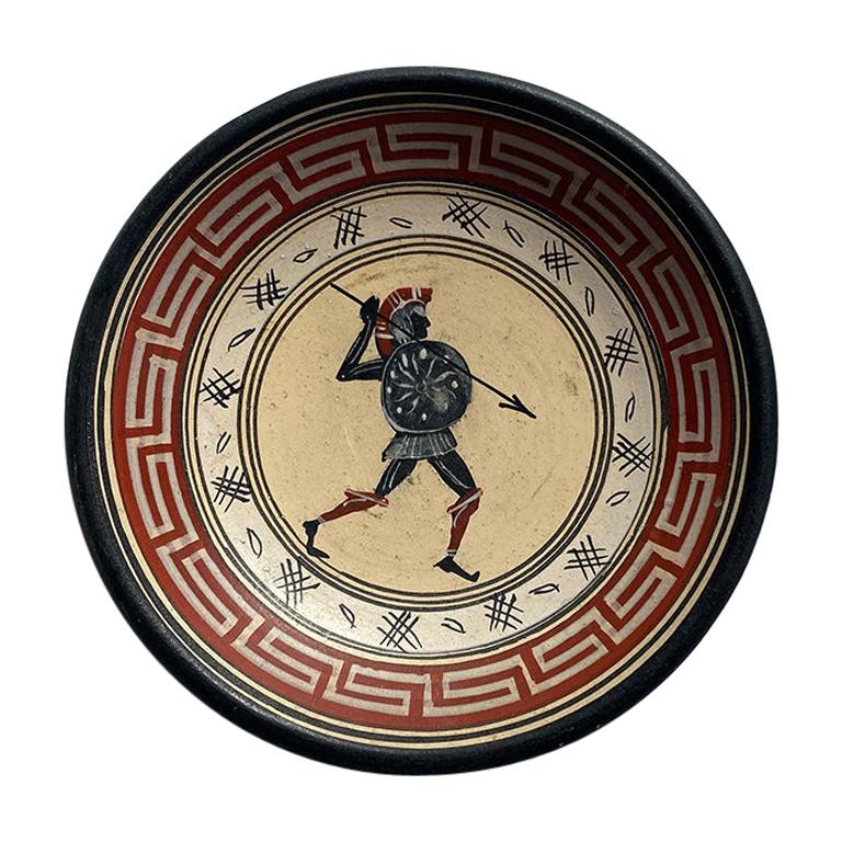 Greek Clay Grand Tour Hanging Plate with Warrior 