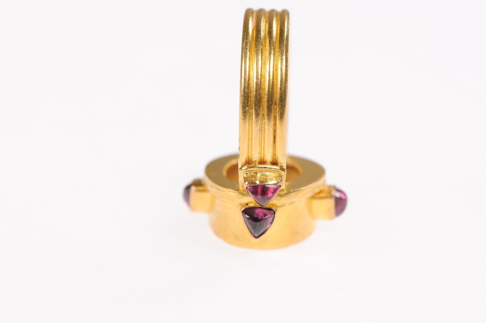 Greek Coin Gold & Ruby Ring For Sale 8