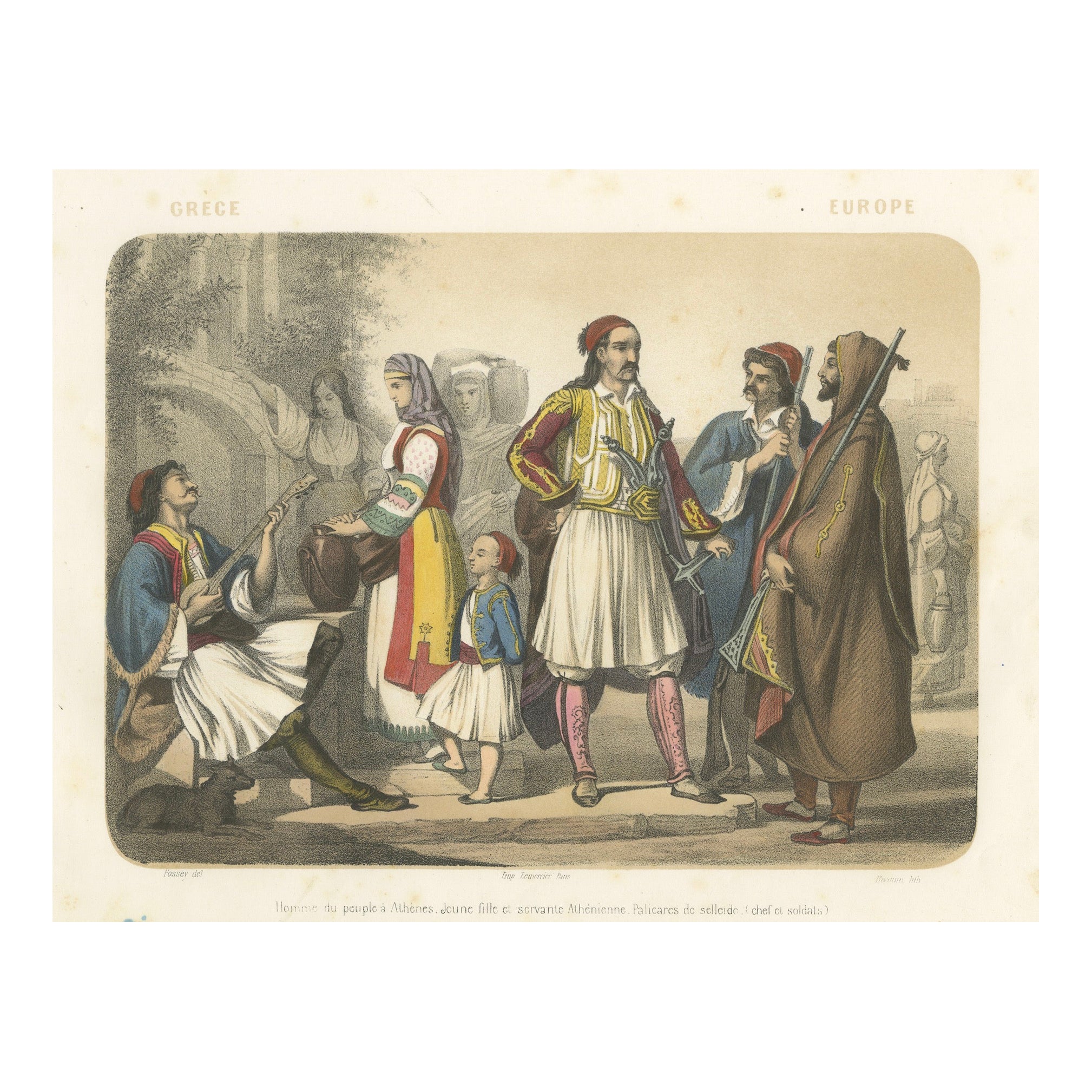 Costumes grecs - Athéniens et Palicars de Selléide, c.1845