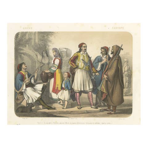 Greek Costumes – Athenians and Palicars of Selléide, c.1845