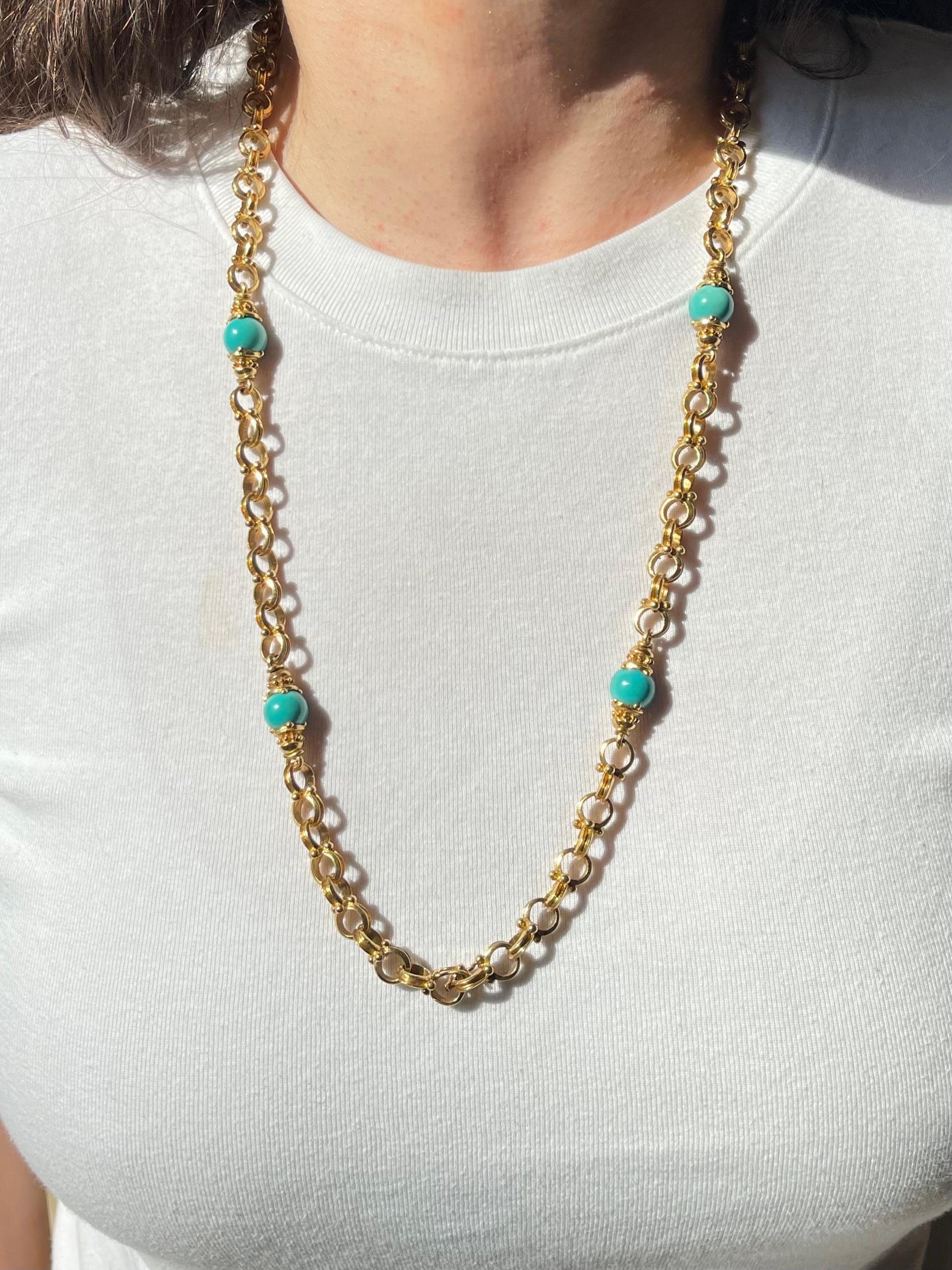 Women's or Men's Greek Diamond Turquoise Gold Ram's Head Pendant Necklace For Sale