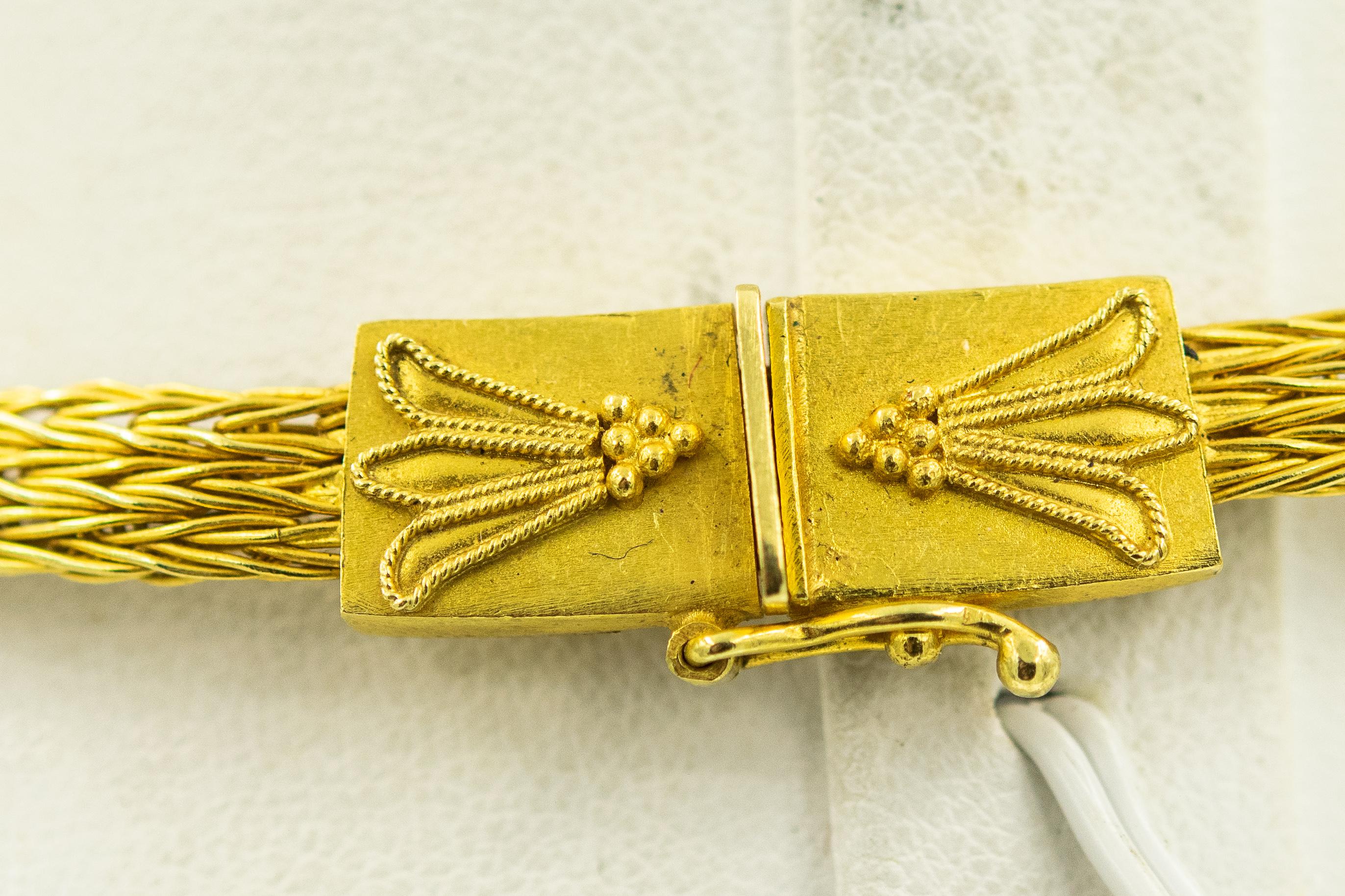 Griechische etruskische Gelbgold-Halskette und Ohrringe von Olympico Ancient Greek Suite im Zustand „Gut“ im Angebot in Miami Beach, FL