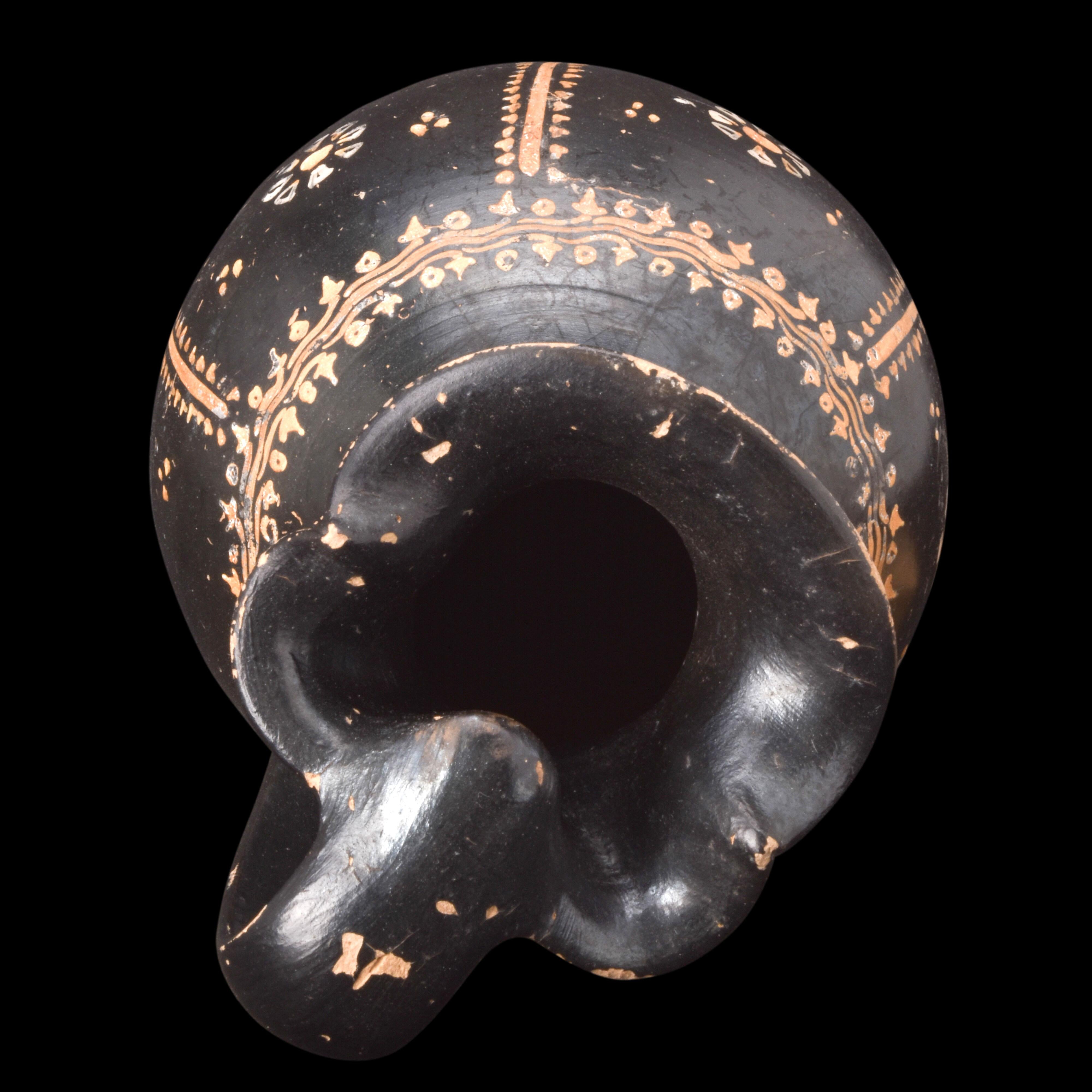 Griechische Gnathianische schwarze Glasur-Keramik Oinochoe im Zustand „Gut“ im Angebot in London, GB