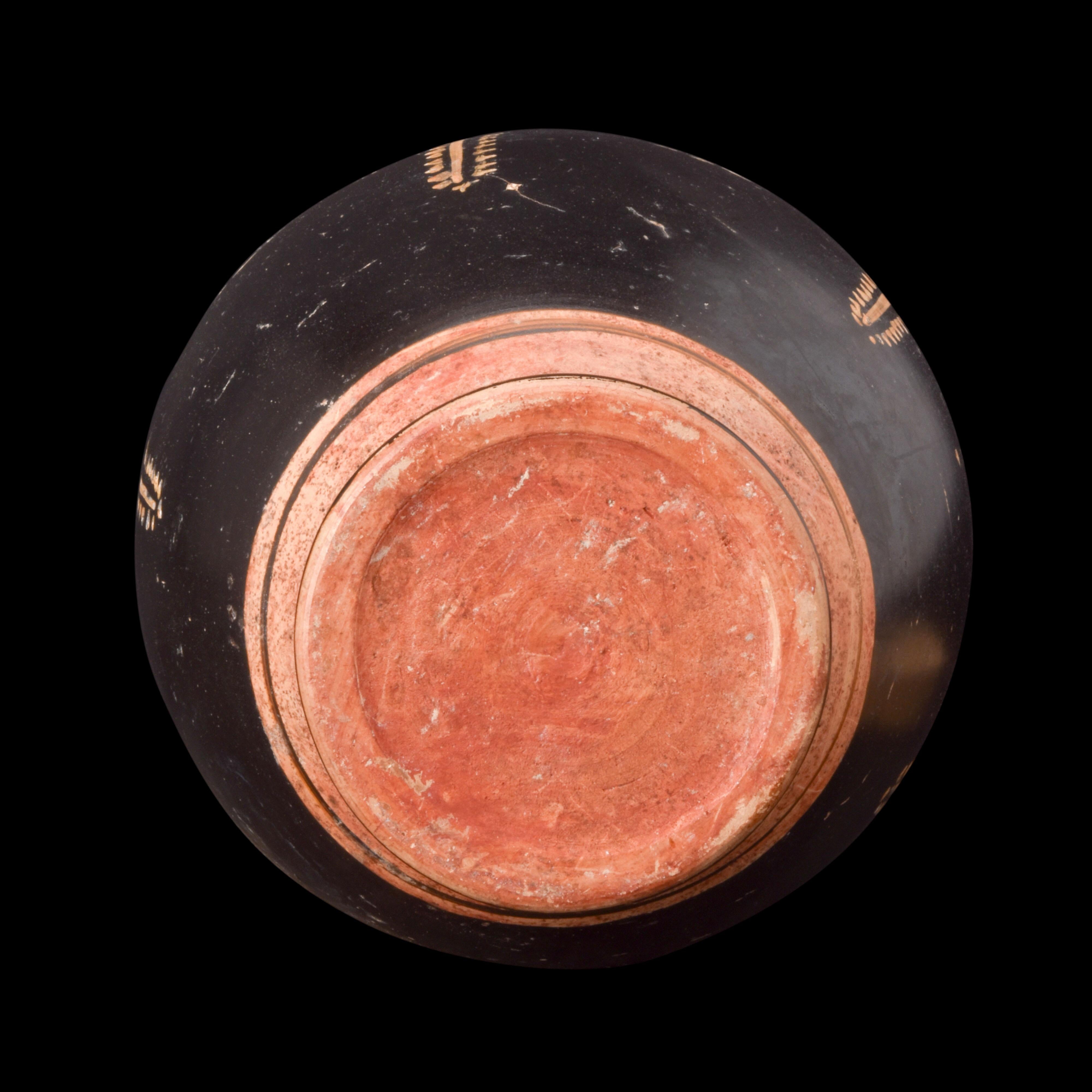 Griechische Gnathianische schwarze Glasur-Keramik Oinochoe (18. Jahrhundert und früher) im Angebot