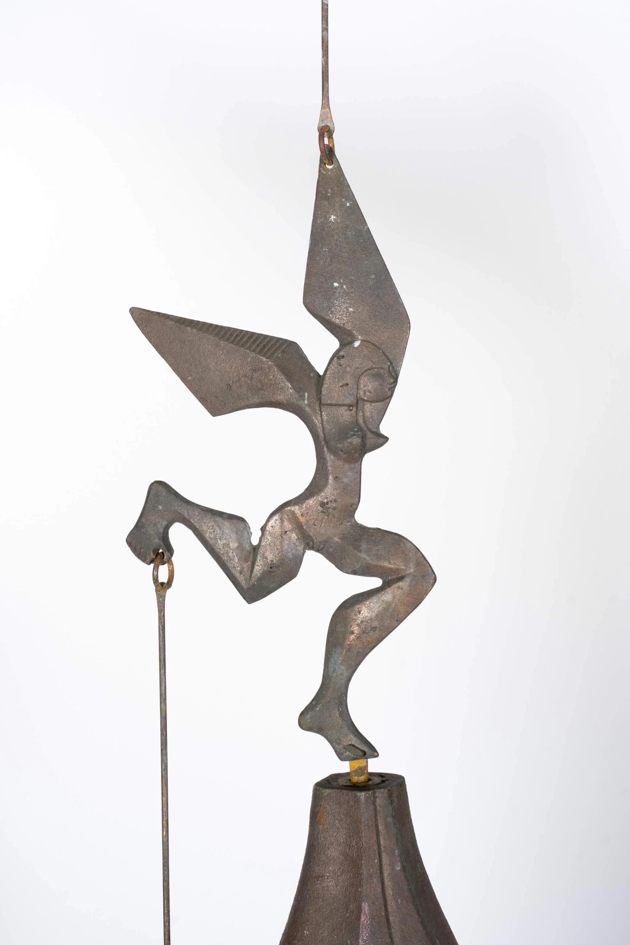 Post-Modern Greek God Wind Bell in Bronze by Paolo Soleri