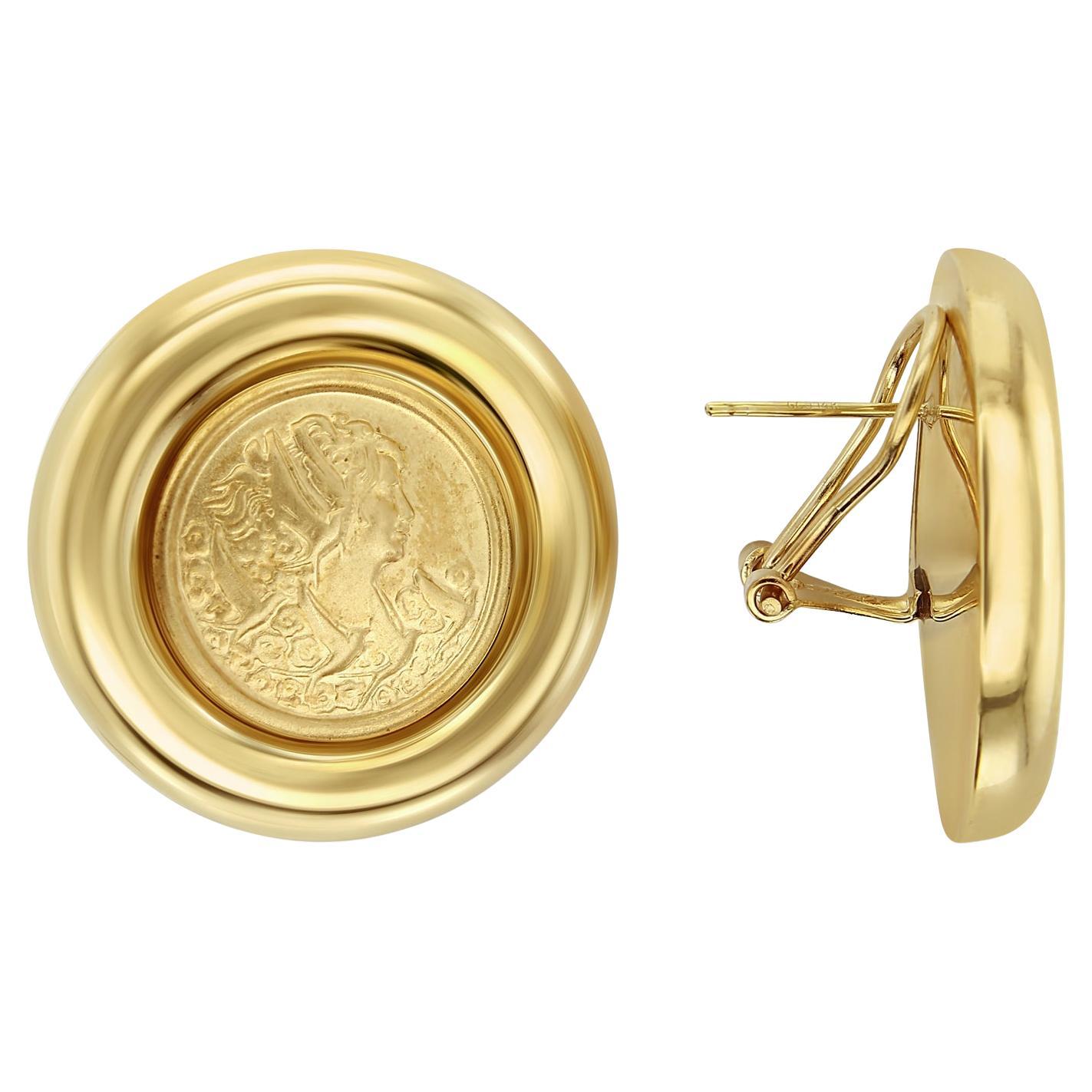 Orecchini a clip Omega della dea greca Afrodite con design a colomba in vendita