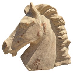 Greek Horse Head Sculpture in Terracotta, Italy, Second Half of the 20th Century