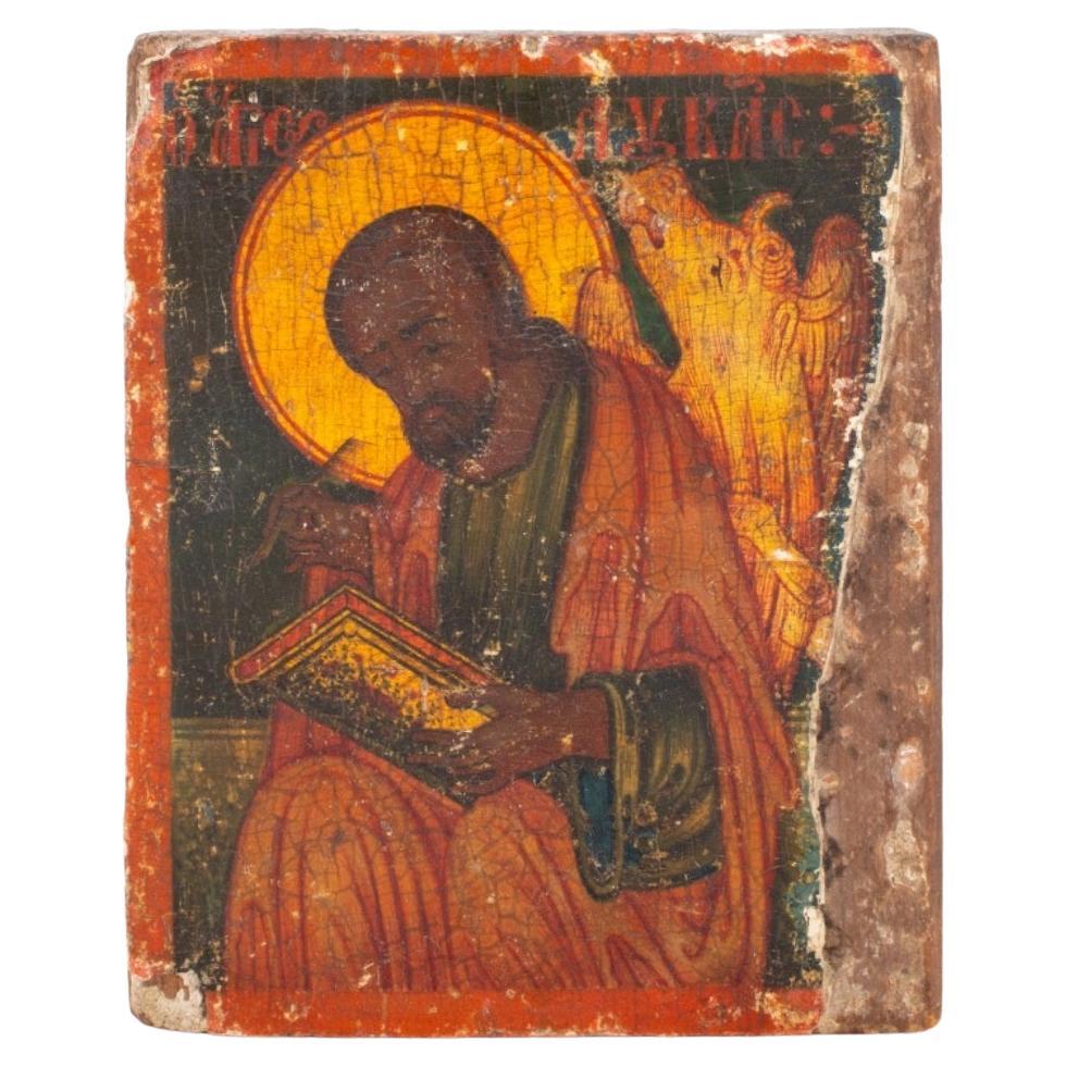 Greek Icon of St. Luke the Evangelist, 19th Century For Sale