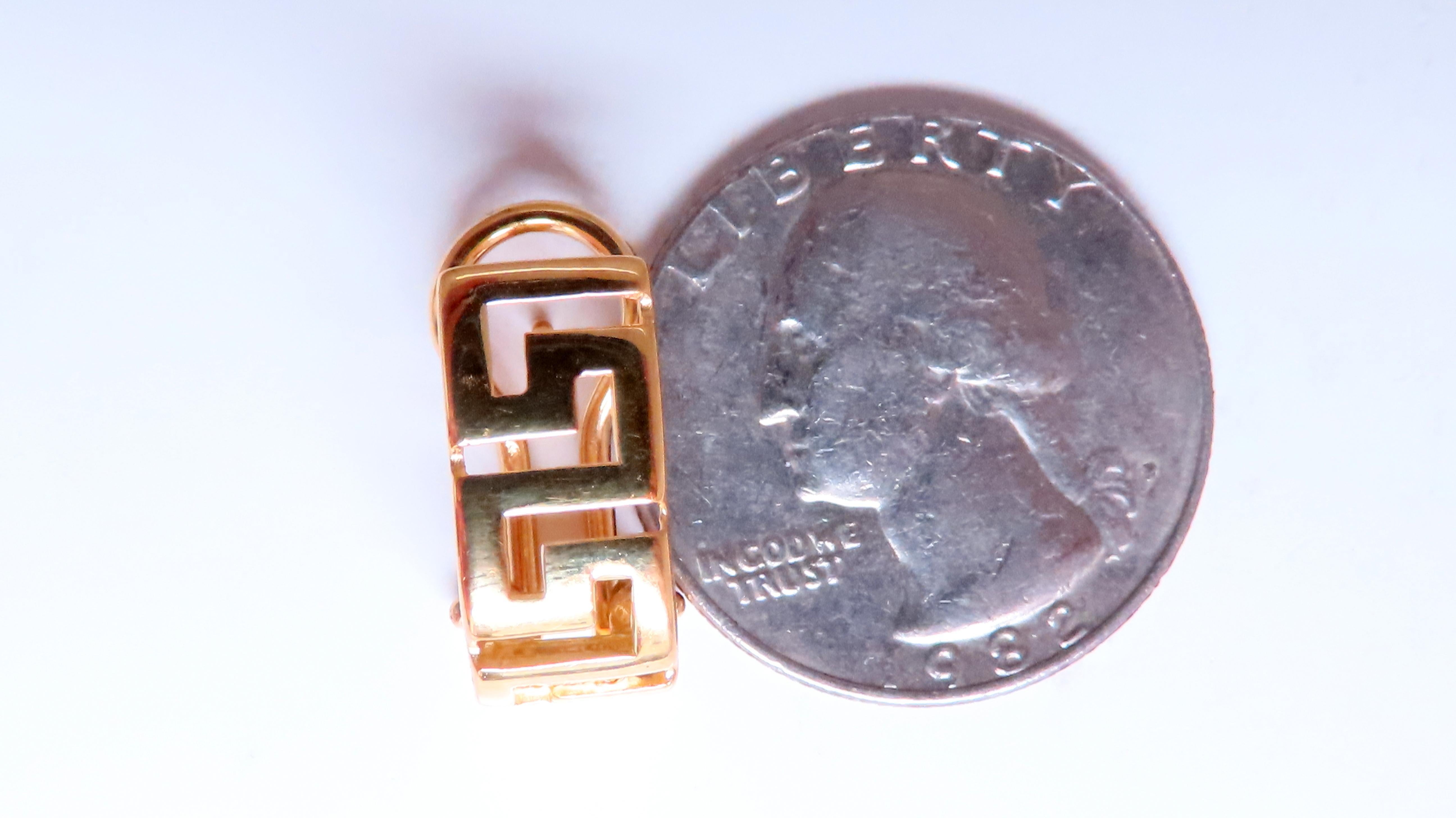 Greek Iconic Semi Hoop Earrings 14kt 12495 In New Condition For Sale In New York, NY