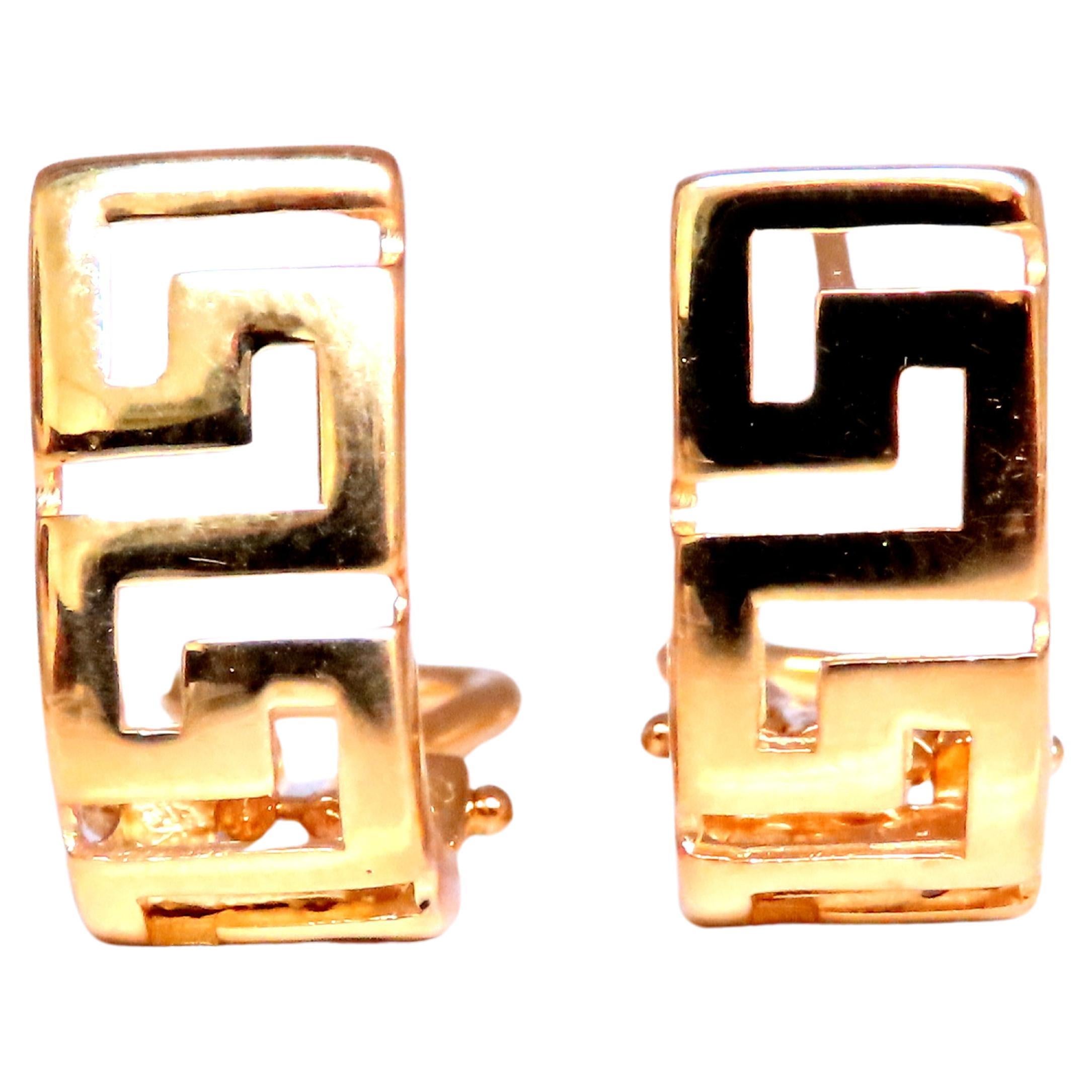 Greek Iconic Semi Hoop Earrings 14kt 12495