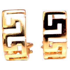 Pendientes Semi Aros Iconos Griegos 14kt 12495