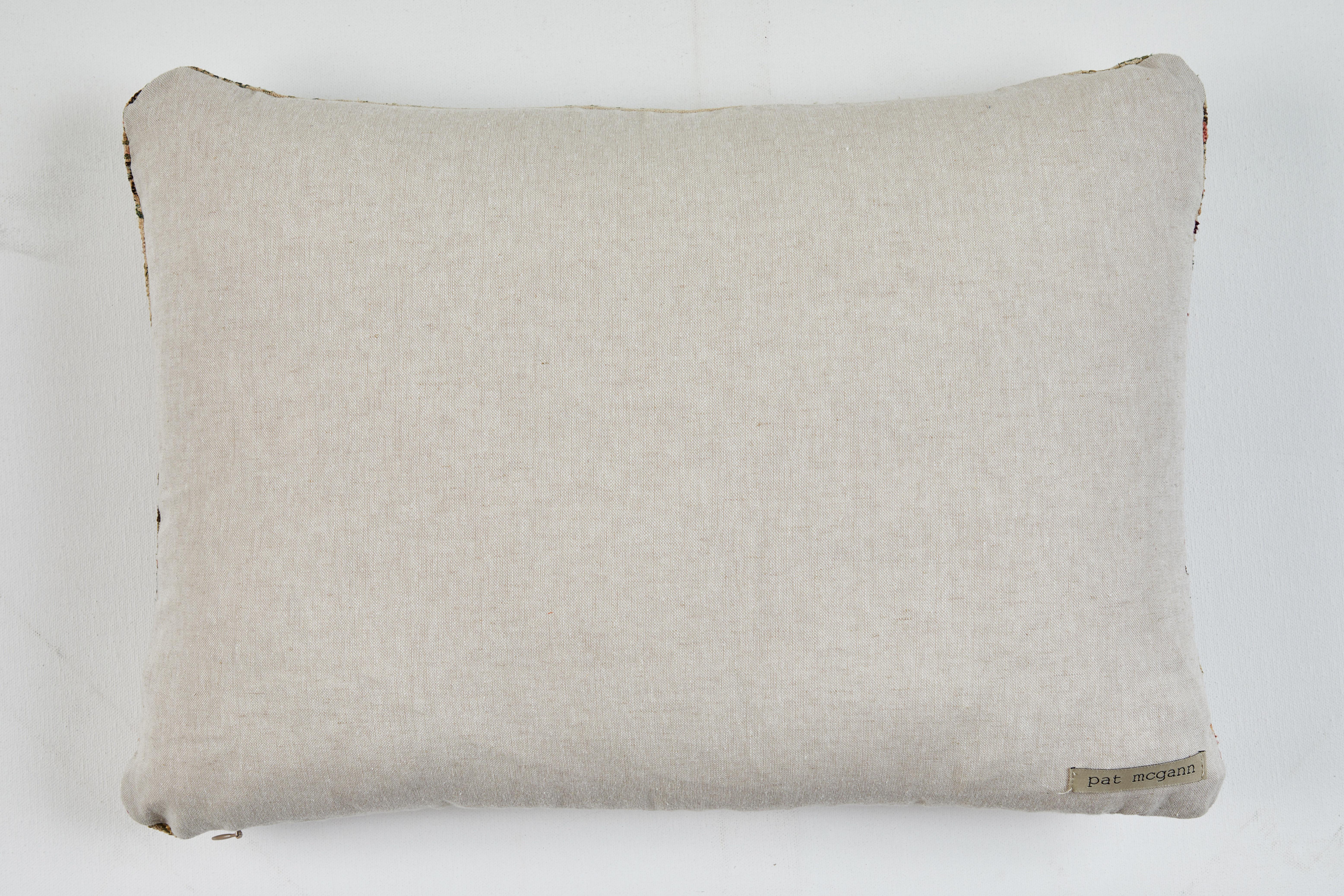 20th Century Greek Island Embroidery Pillow For Sale