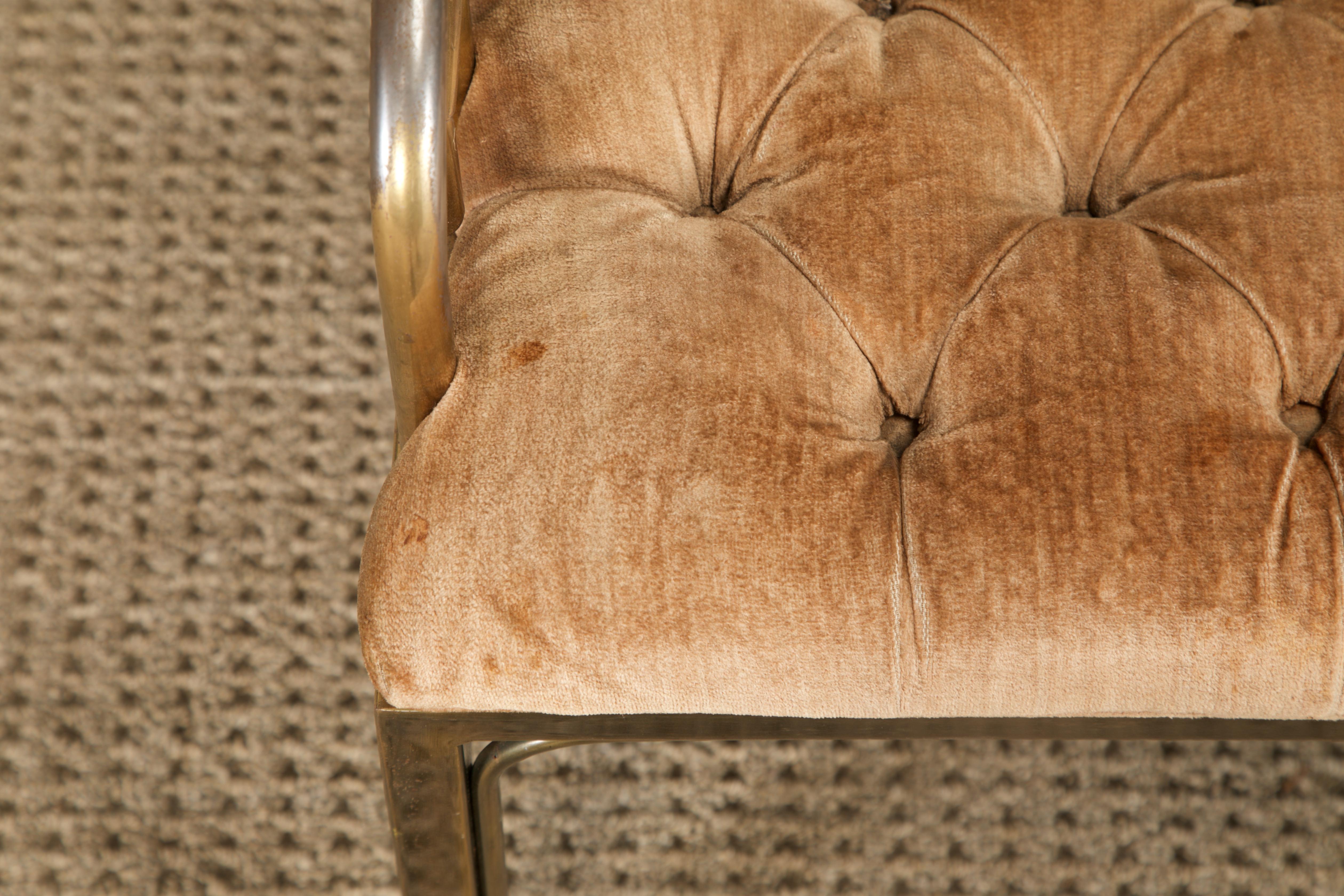 Greek Key Brass & Velvet Dining Chairs by Mastercraft, c. 1970 Italy, Set of 6 For Sale 13