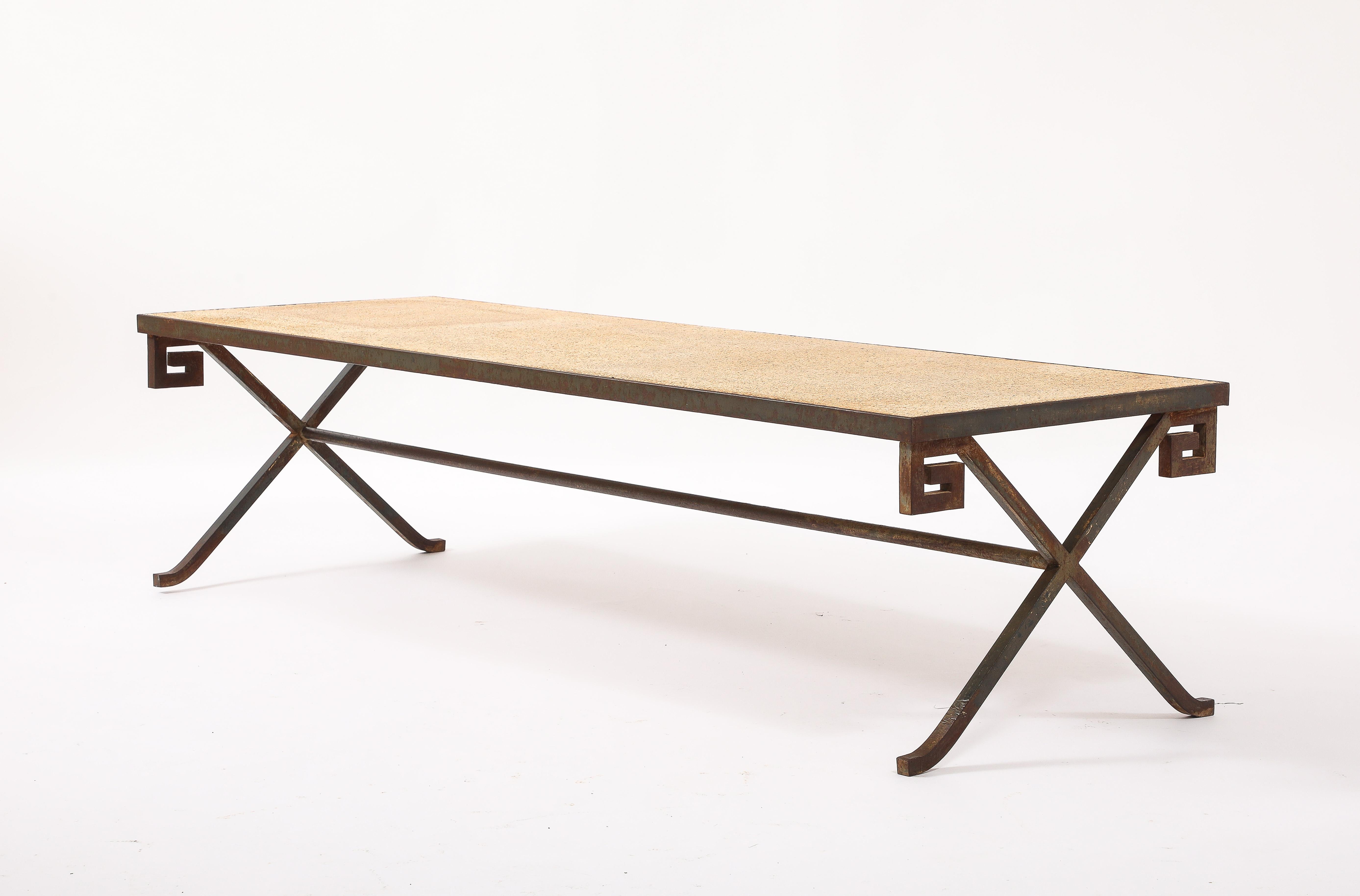 20th Century Greek Key Coffee Table, France 1940's For Sale