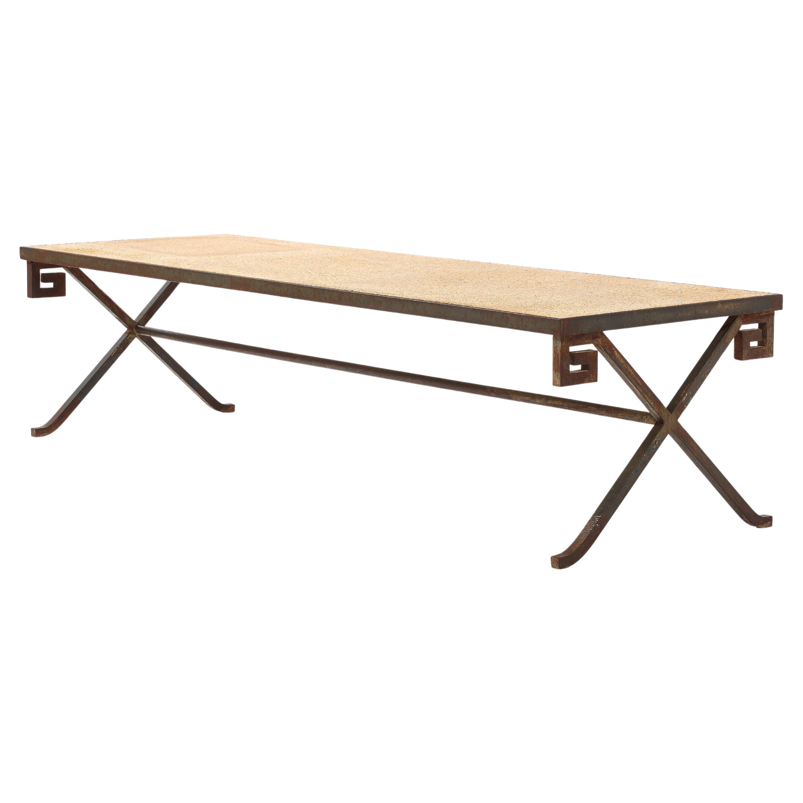 Greek Key Coffee Table, France 1940's For Sale