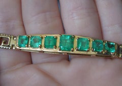 Greek Key Colombian Emerald Bracelet