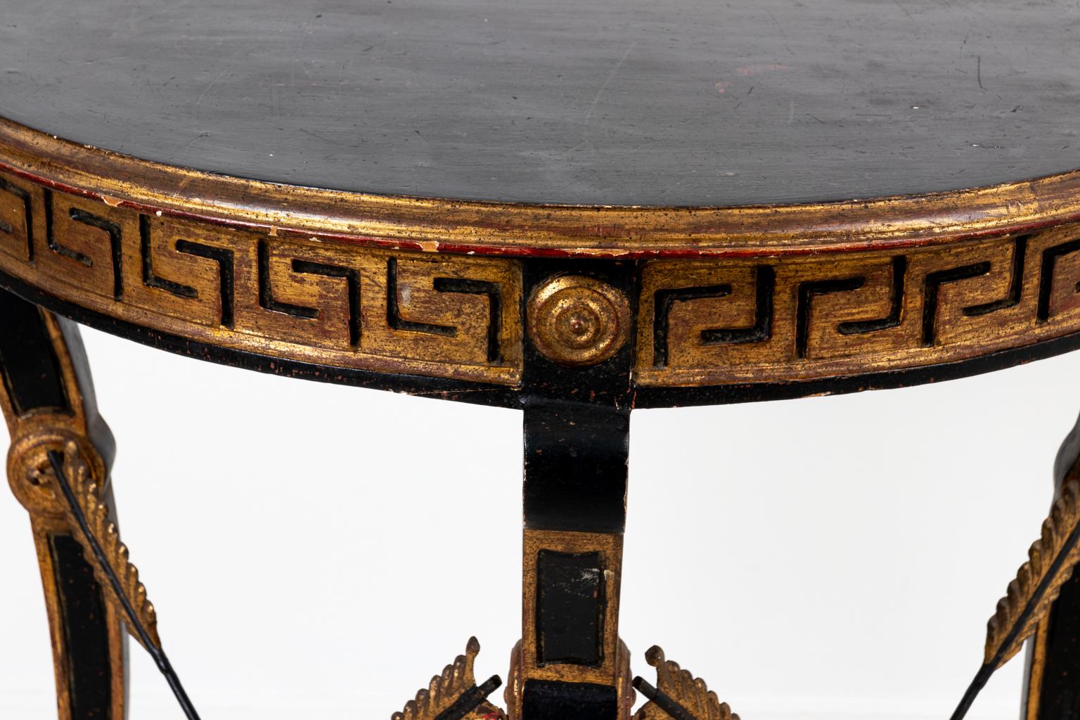 Greek Key Console In Distressed Condition In Stamford, CT