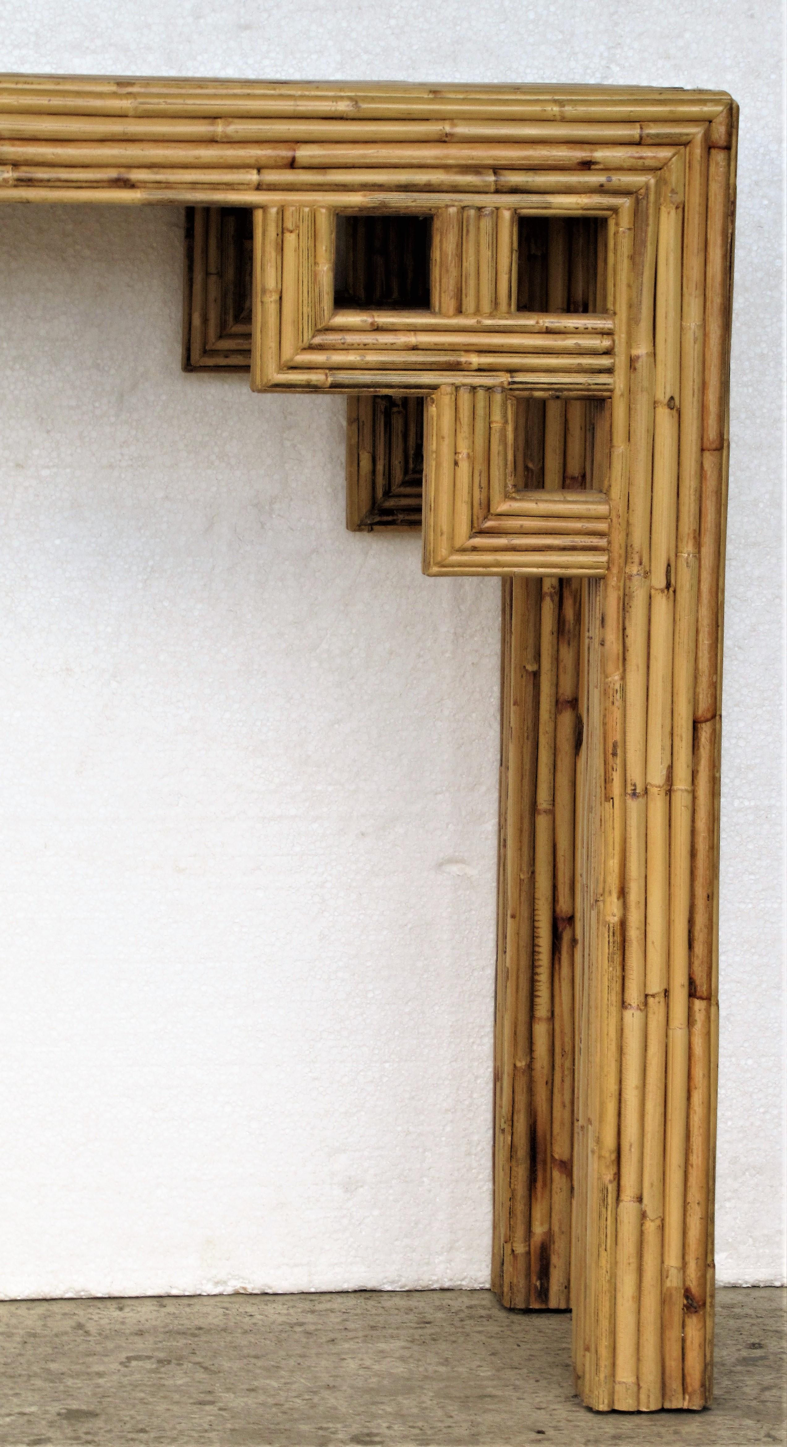 Greek Key Design Bamboo Console Table 1