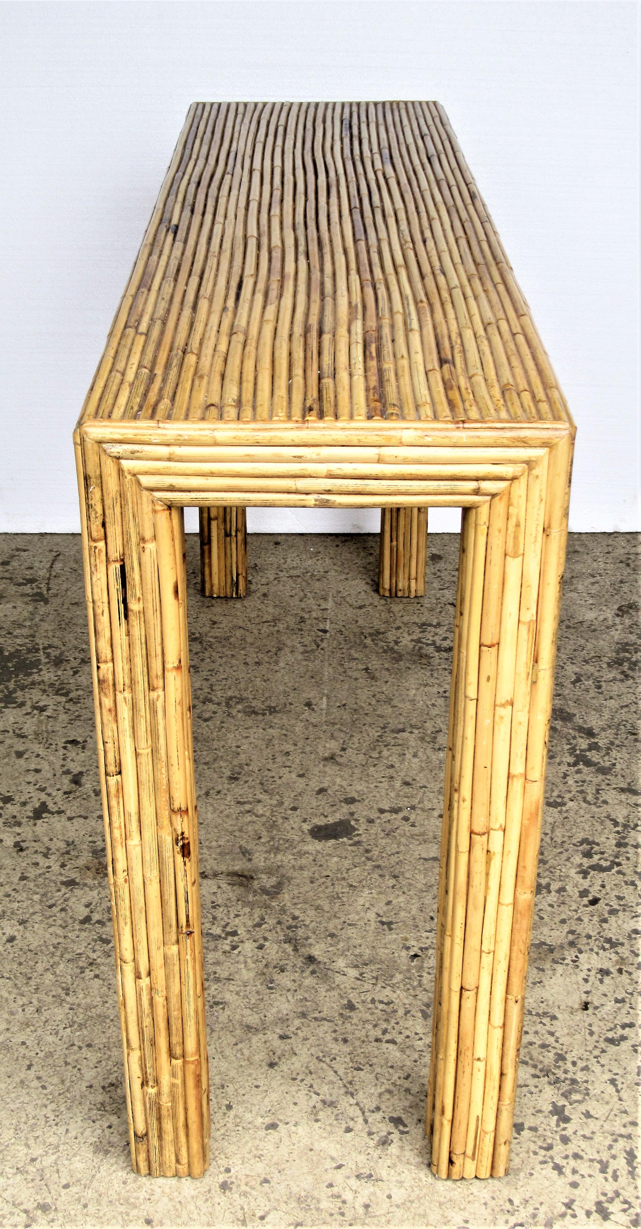 Greek Key Design Bamboo Console Table 2