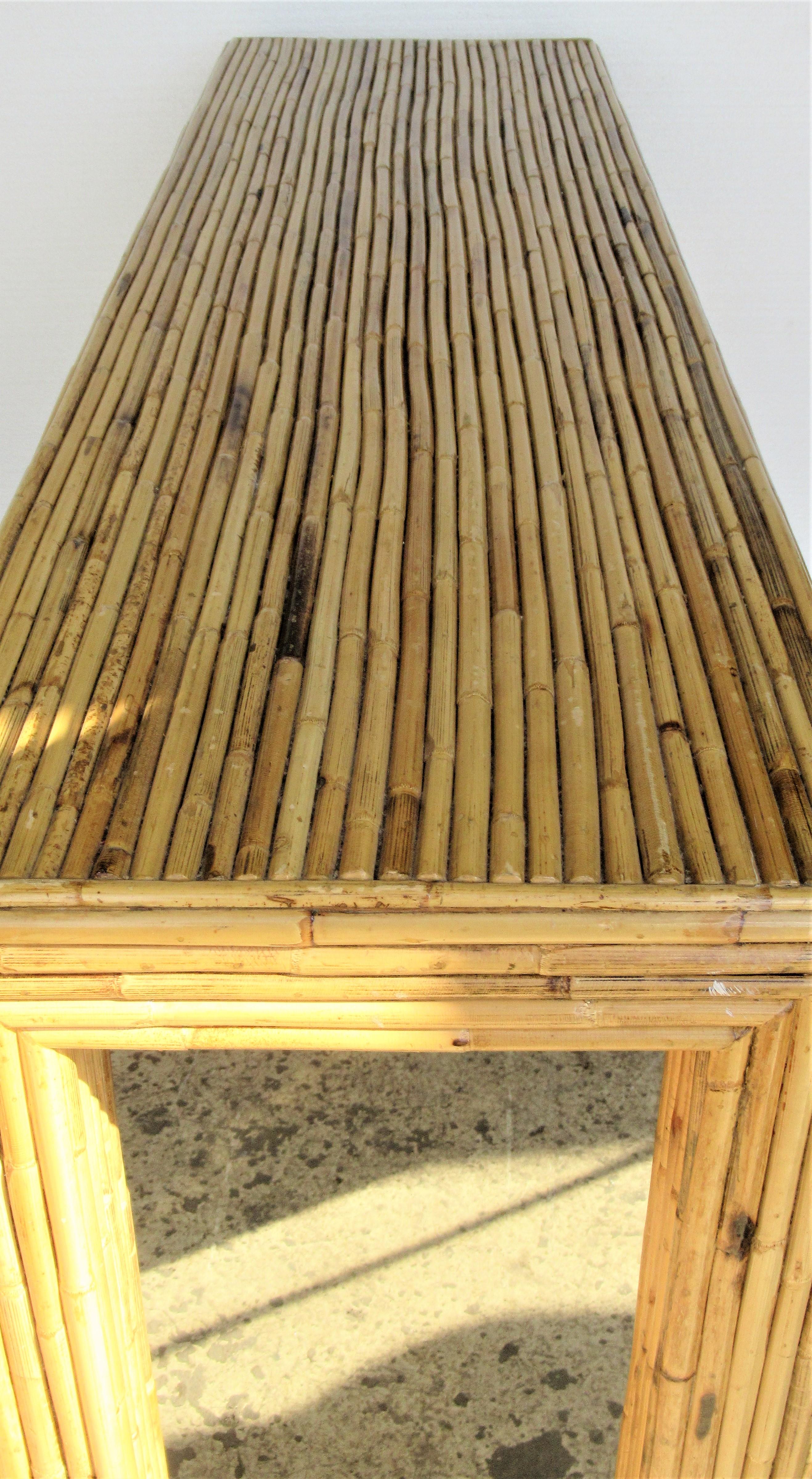 Greek Key Design Bamboo Console Table 3