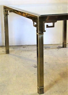 Greek Key Design Brass Dining Table by Mastercraft
