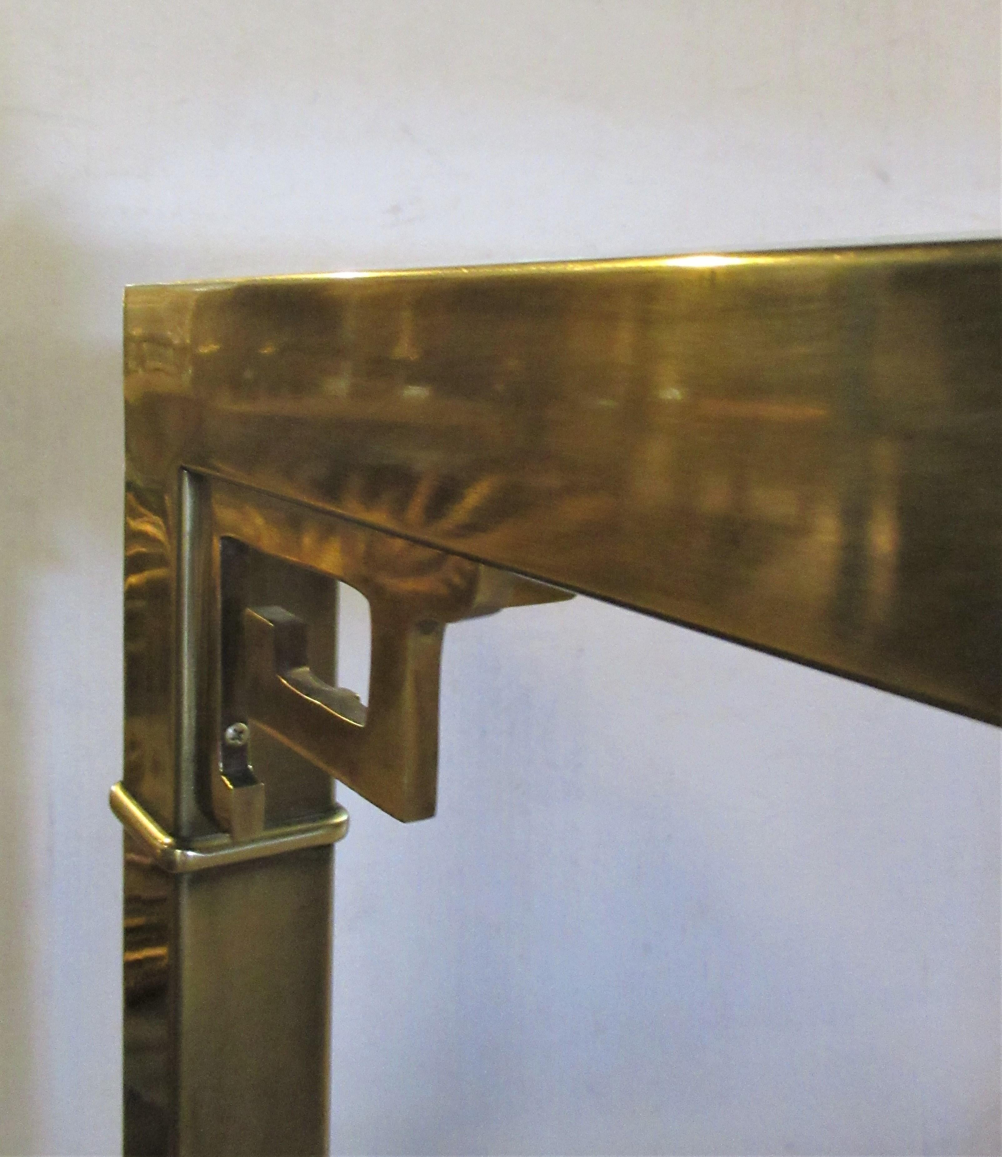 Greek Key Design Brass Dining Table by Mastercraft 2