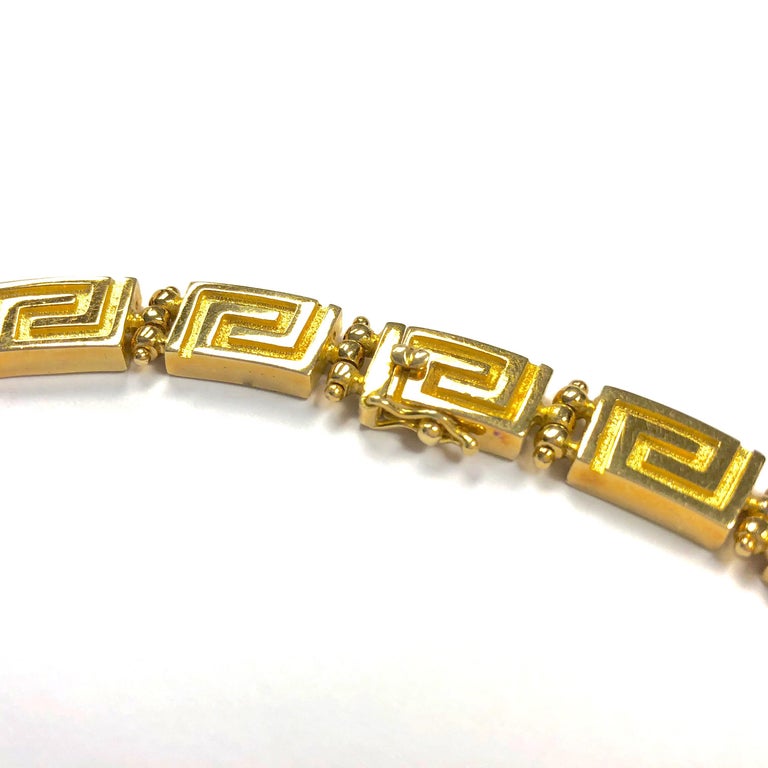 Greek Key Design Diamond Graduating Collar Necklace at 1stDibs