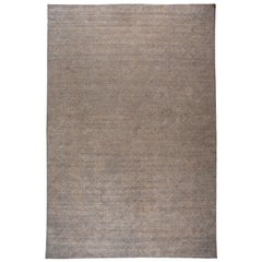 Greek Key Design High Low Rug in Gold Charcoal