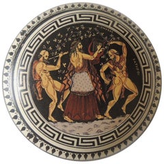 Griechischer Schlüssel, rund, handbemalte Schachtel mit Deckel, Griechischer Schlüssel