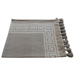 Vintage Greek Key Throw with Tassels