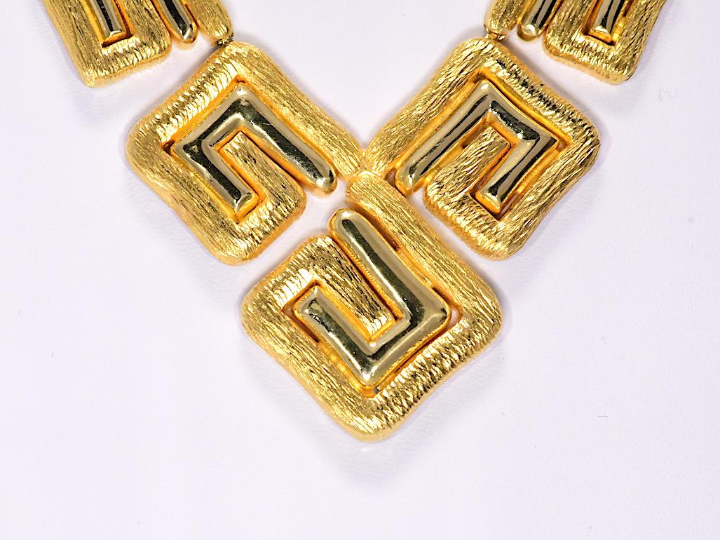 Greek Key Yellow Gold 18 Karat Necklace 166.50 Grams (Zeitgenössisch)