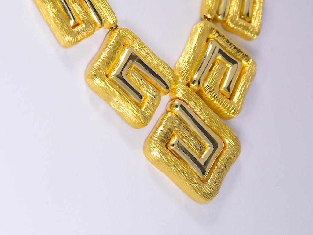 Greek Key Yellow Gold 18 Karat Necklace 166.50 Grams im Zustand „Hervorragend“ in Daytona Beach, FL