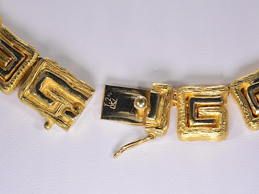 Greek Key Yellow Gold 18 Karat Necklace 166.50 Grams Damen