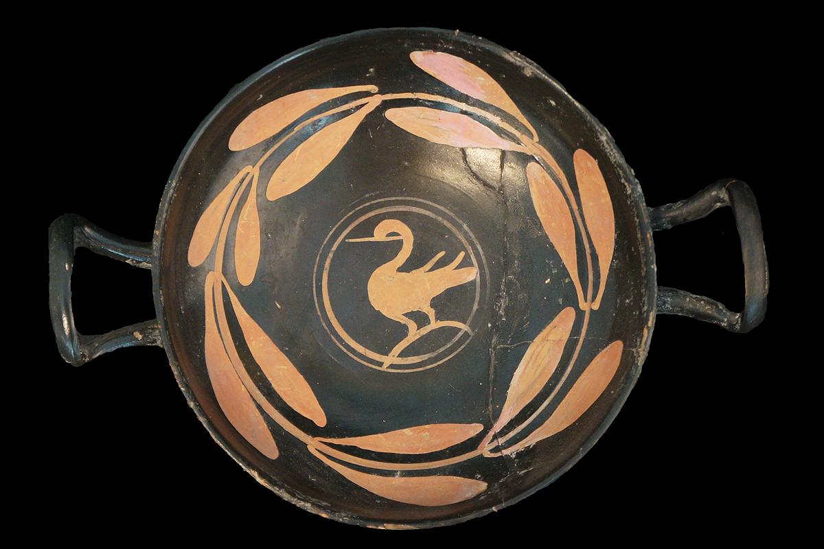 Classical Greek Greek Kylix depicting a Swan For Sale
